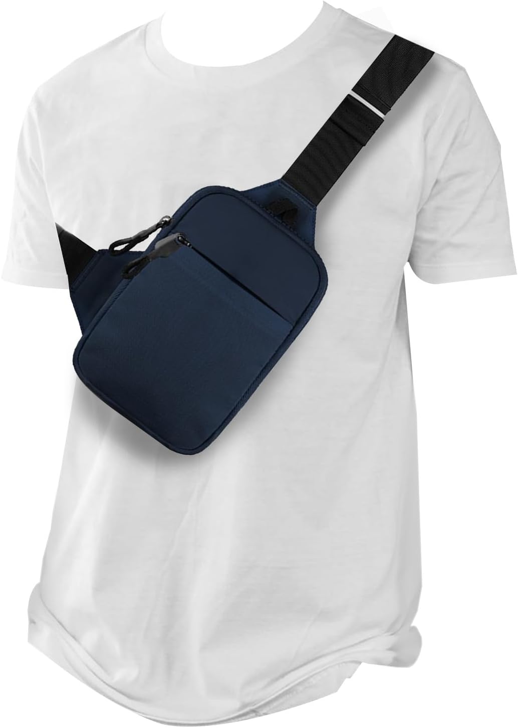 Detalle de Chest Crossbody Bag: Waterproof Chest Sling Bag with Adjustable Strap (Dark Blue, S)