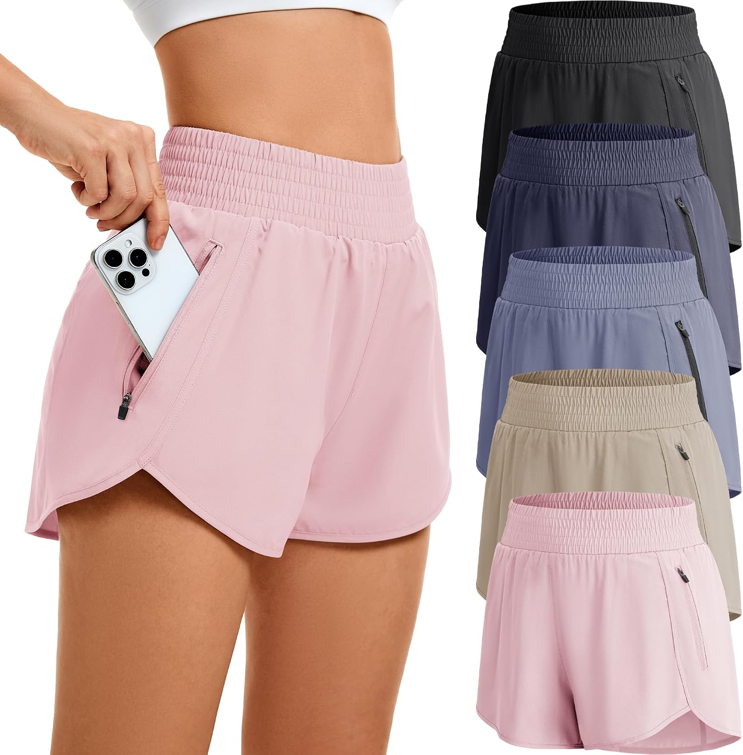 Detalle 2 de CE' CERDR Women's Athletic Shorts, 5-Pack