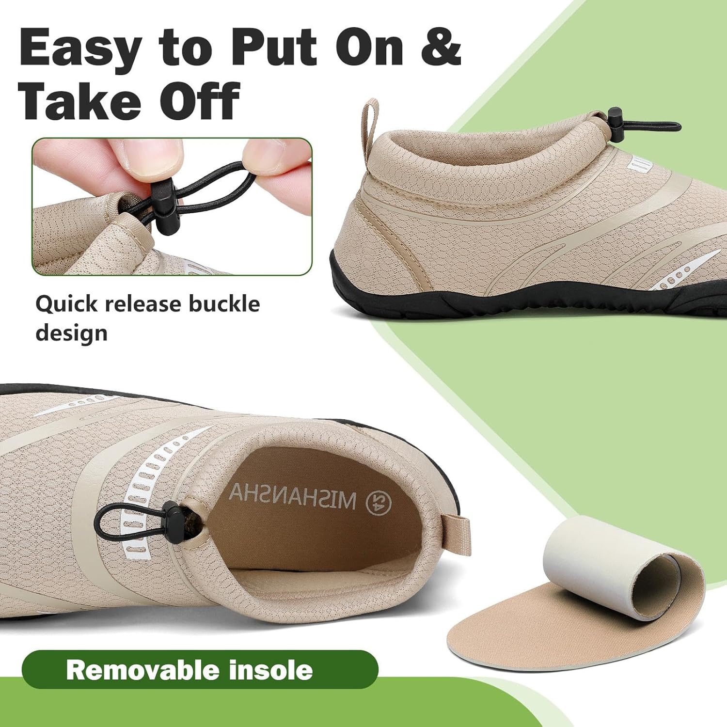 Thumbnail 6 de Mishansha Unisex Badeschuhe: leichte, atmungsaktive Barfußschuhe mit rutschfester Sohle (Gr. 36–46)