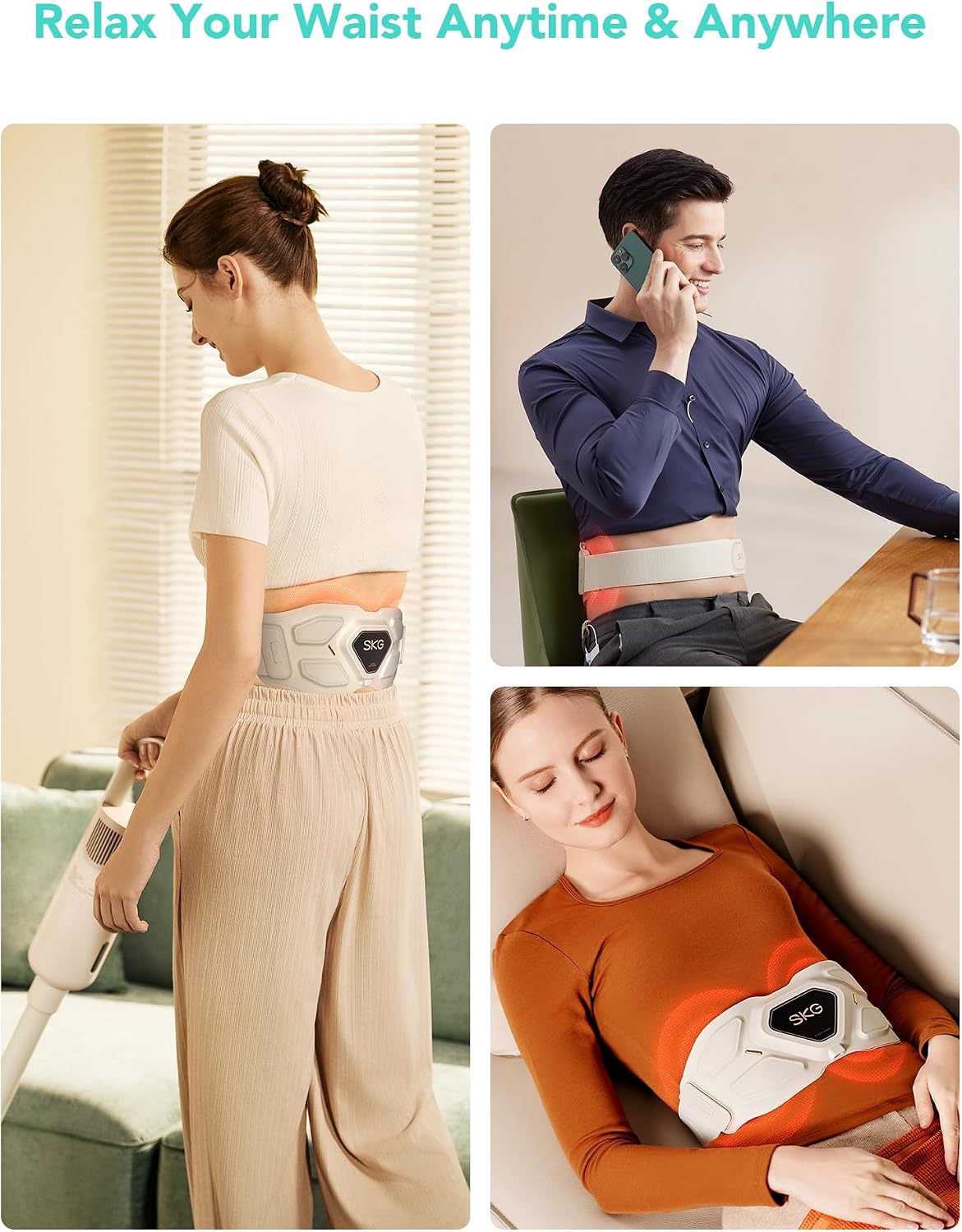 Thumbnail 4 de SKG Lower Back Massager adjustable cordless heating pad