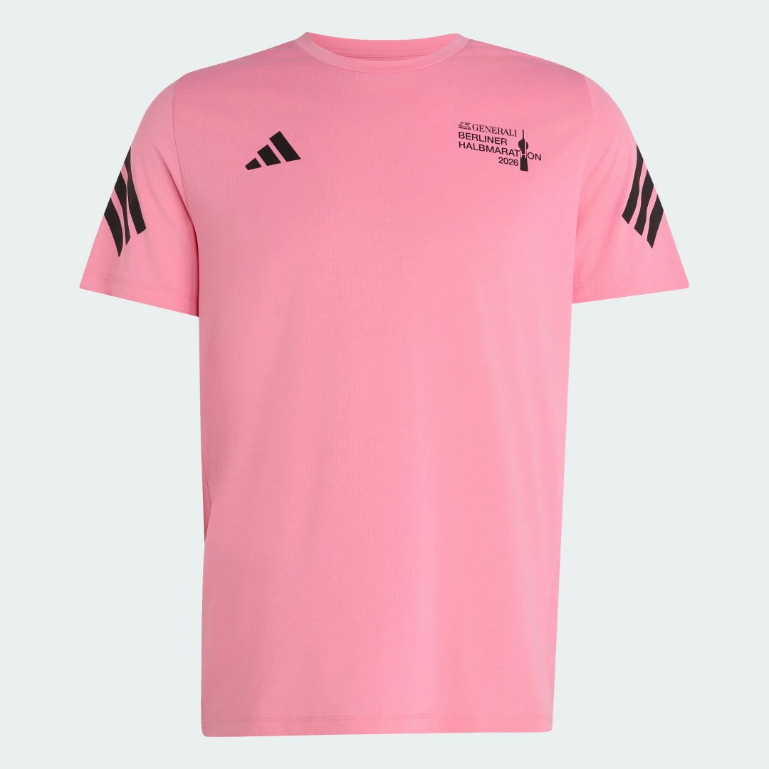Detalle 2 de BERLIN HALF MARATHON T-SHIRT de Adidas — camiseta rosa para runners