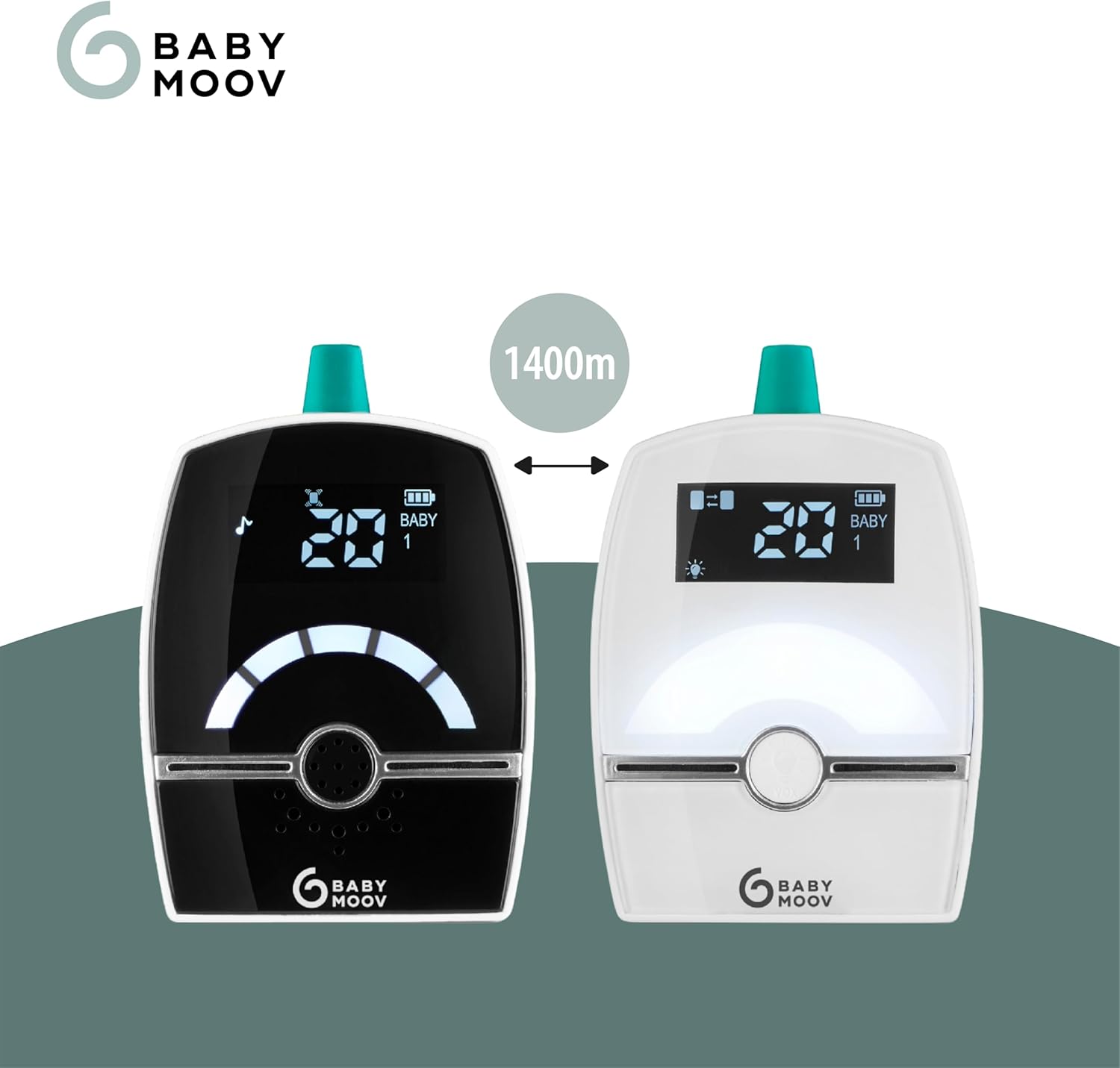 Thumbnail 2 de Babymoov Babyphone Audio Premium Care – Émetteur double, faible émission, veilleuse et talk-back