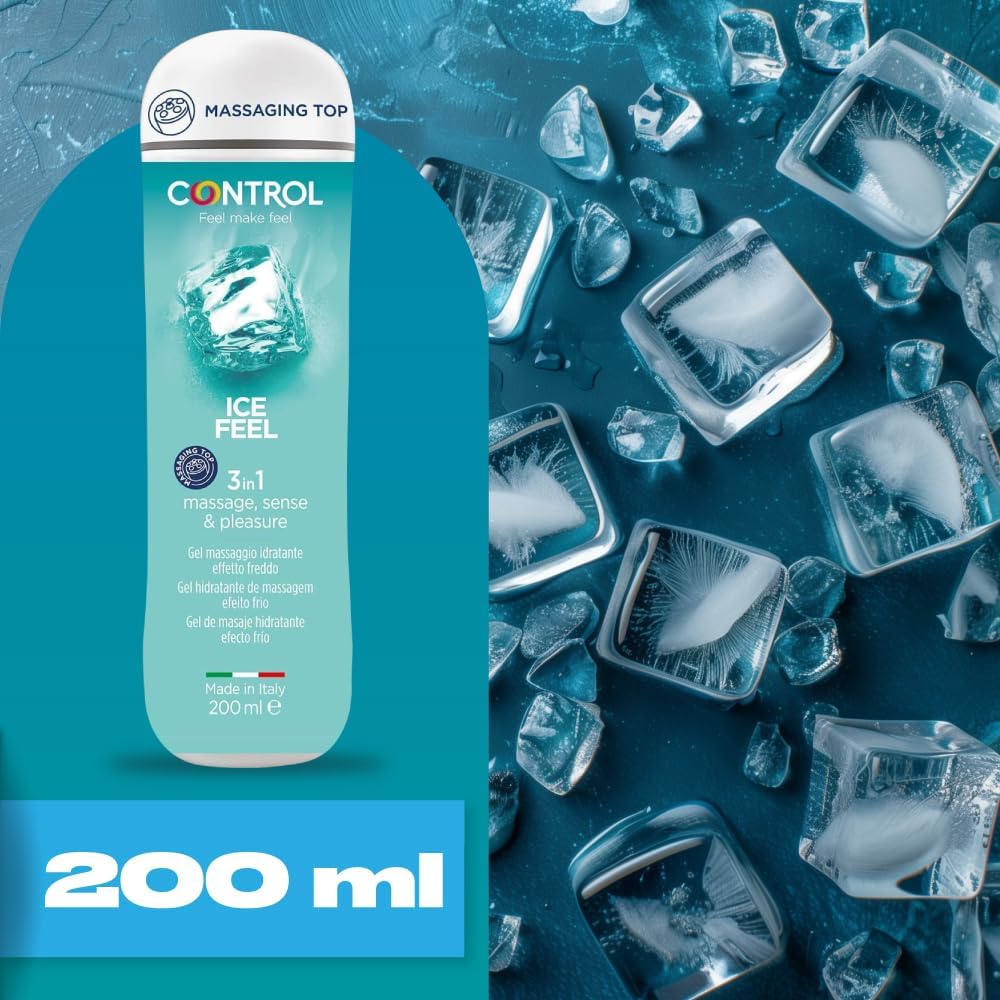 Detalle de Control Ice Feel Gel Massaggio 3 in 1 a base d'acqua con effetto rinfrescante – 200 ml, Made in Italy