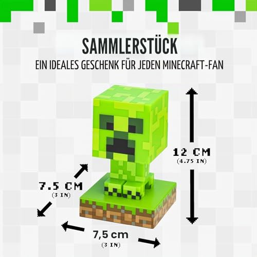 Detalle de Minecraft Creeper Licht – 3D Lampe von Paladone, offiziell lizenziert, 12 cm