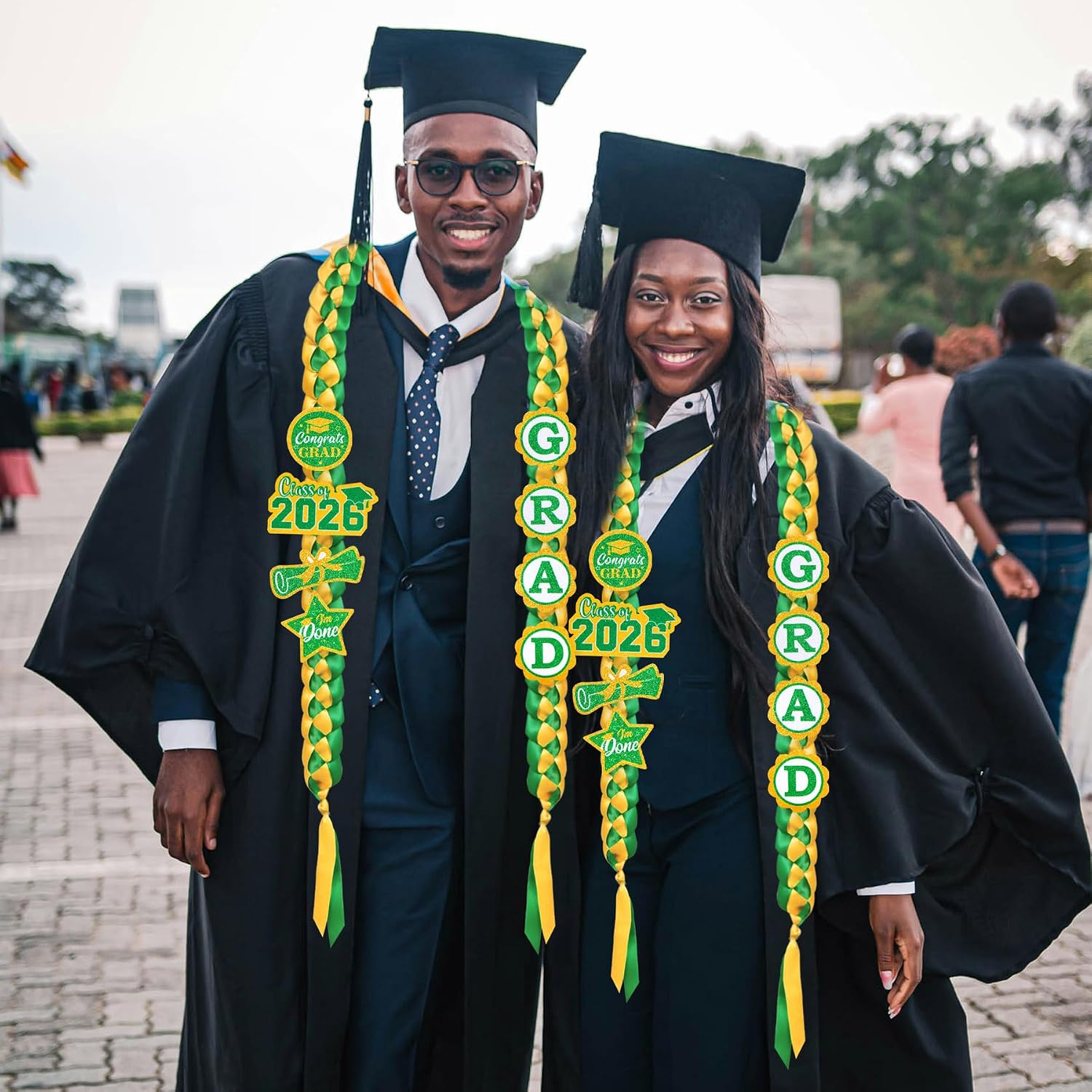 Detalle de JOTFA Graduation Lei, Green and Gold
