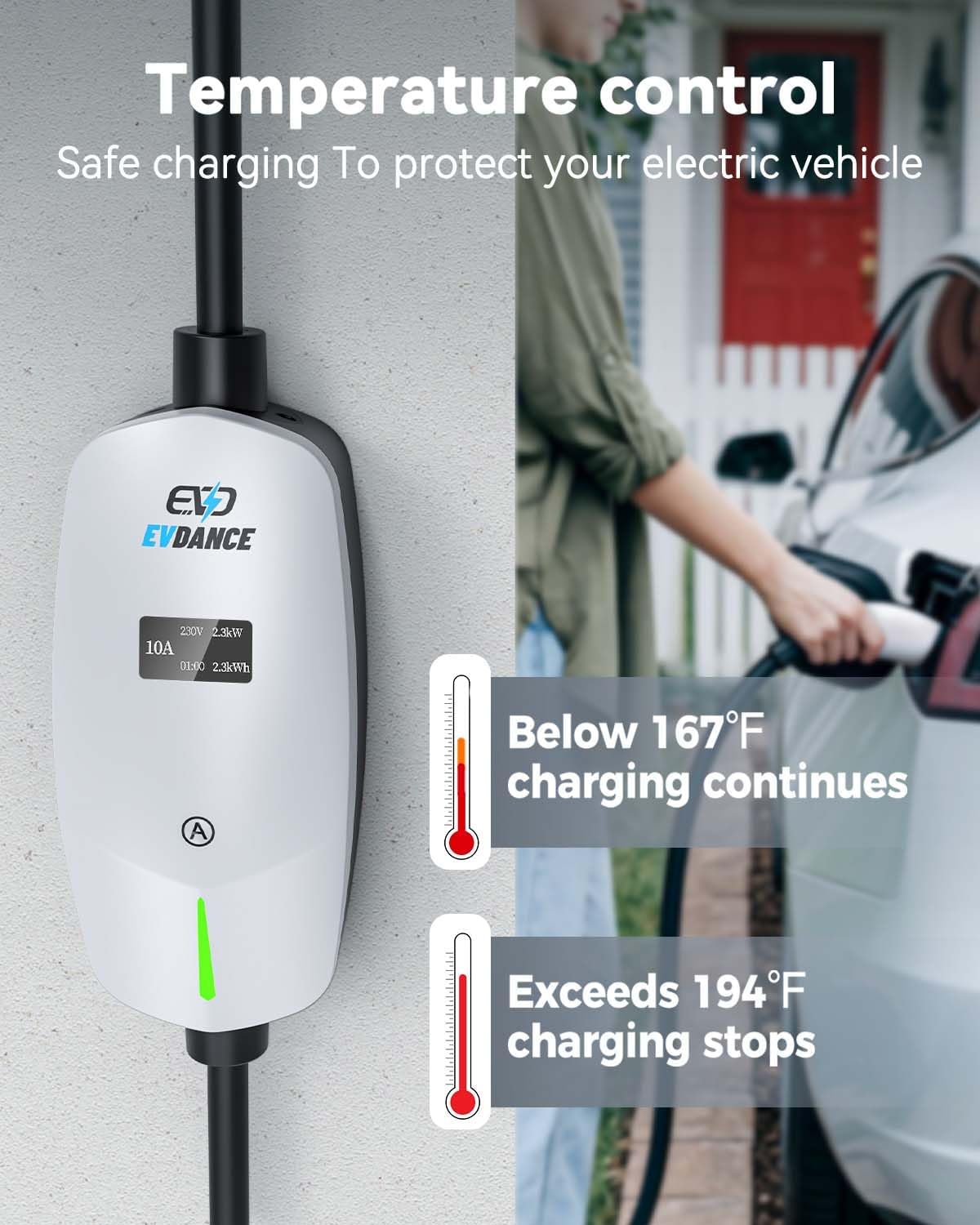 Detalle de EVDANCE EV Charging Cable 6m — Type 2 car charger