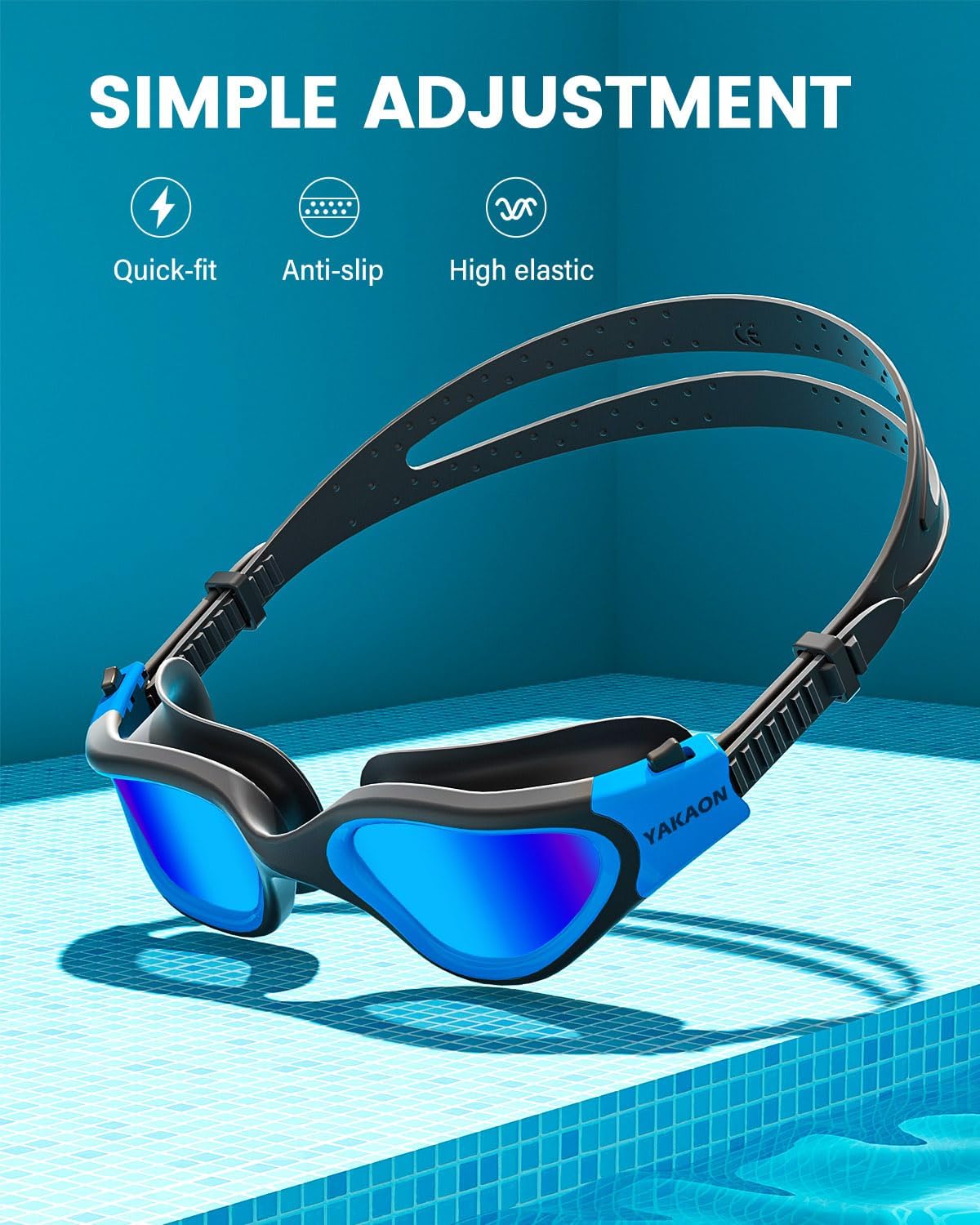 Detalle 2 de YAKAON G1Mini kids swim goggles for ages 6โ14 ๐๐ผ
