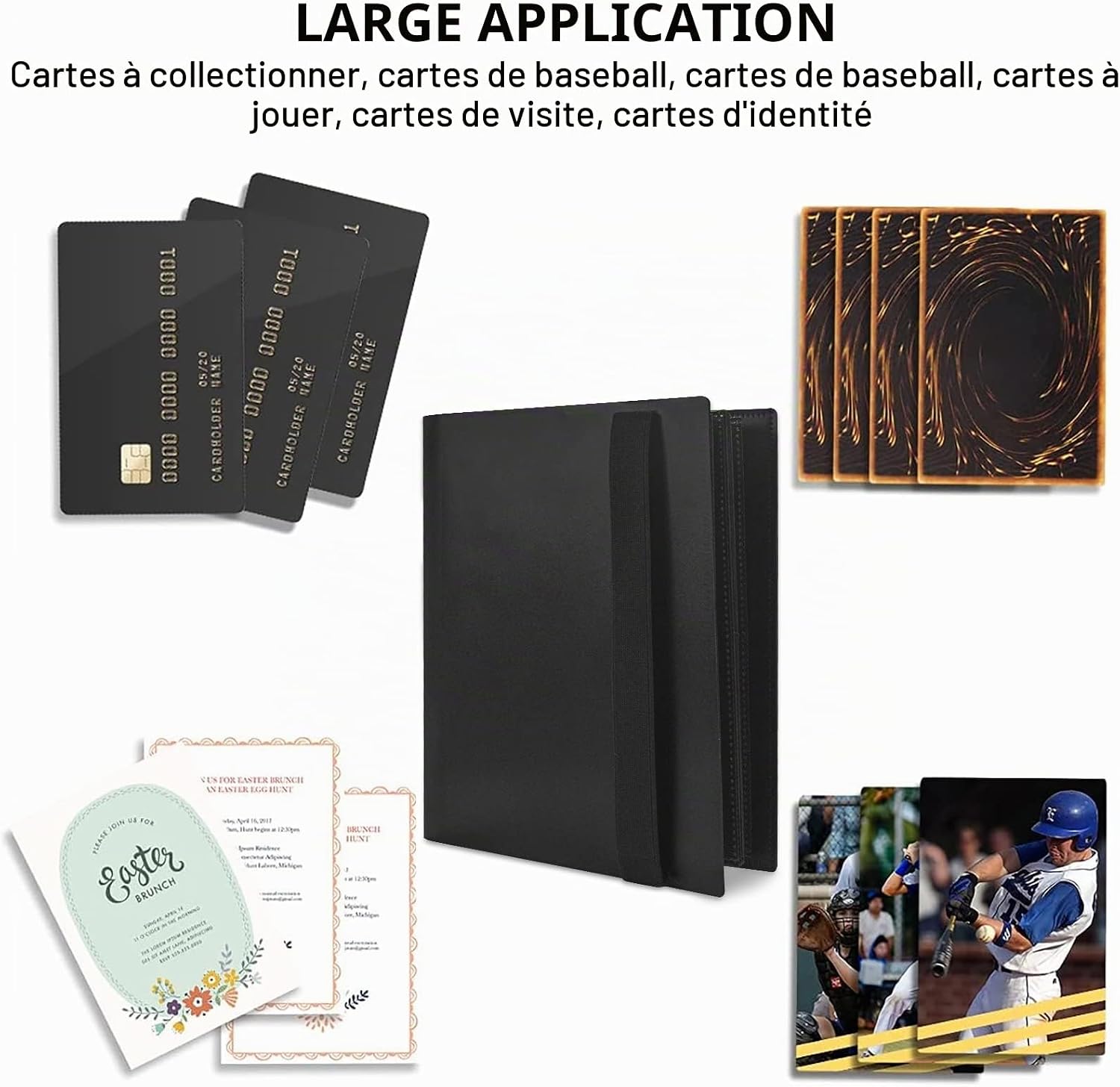 Detalle de JUSONEY JML-CB03-Black verzamelkaartenalbum voor 468 kaarten, zwart