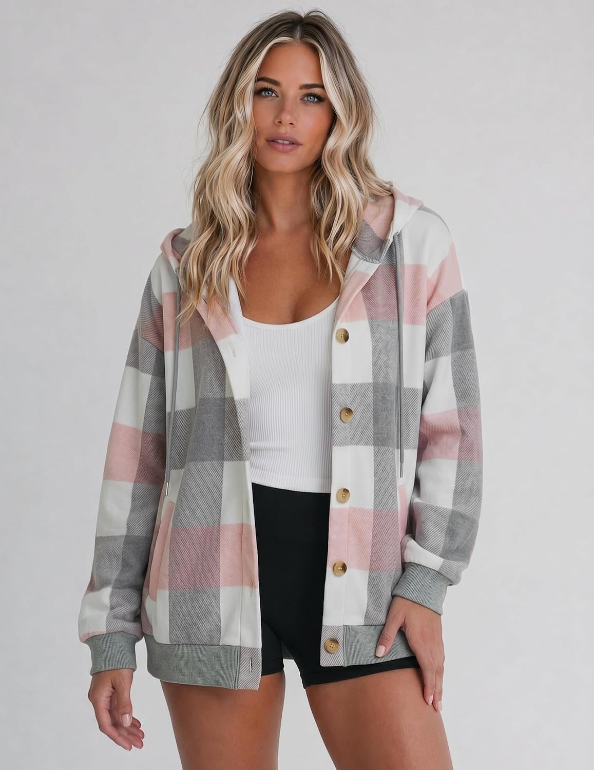 Thumbnail 4 de Zeagoo Women's Hoodie: Button-Front Hooded Sweatshirt with Pockets (S-3XL)