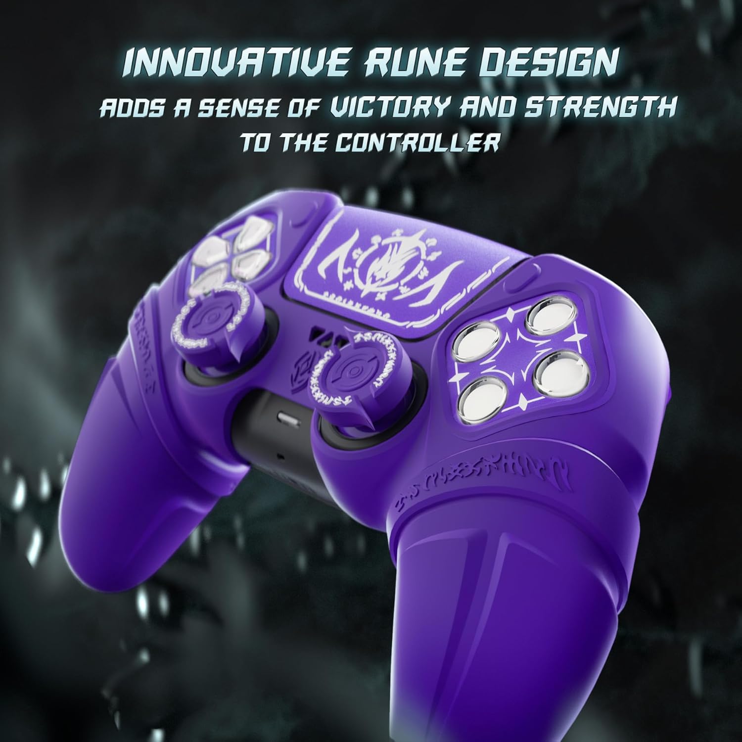 Thumbnail 4 de PlayVital 2 Set Runes Edition Silicone Cover Skin for PS5 Controller (Purple)