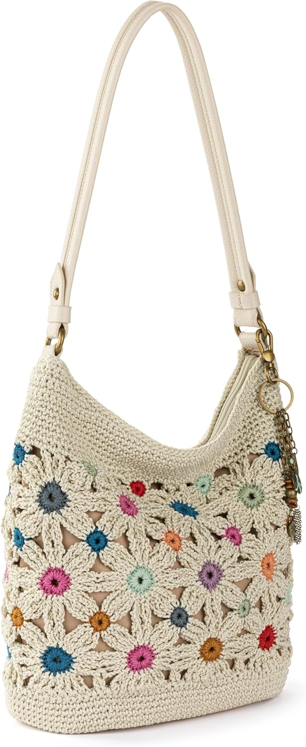 Detalle de The Sak Sequoia Hobo Bag – Hand Crochet Large Tote for Everyday & Travel