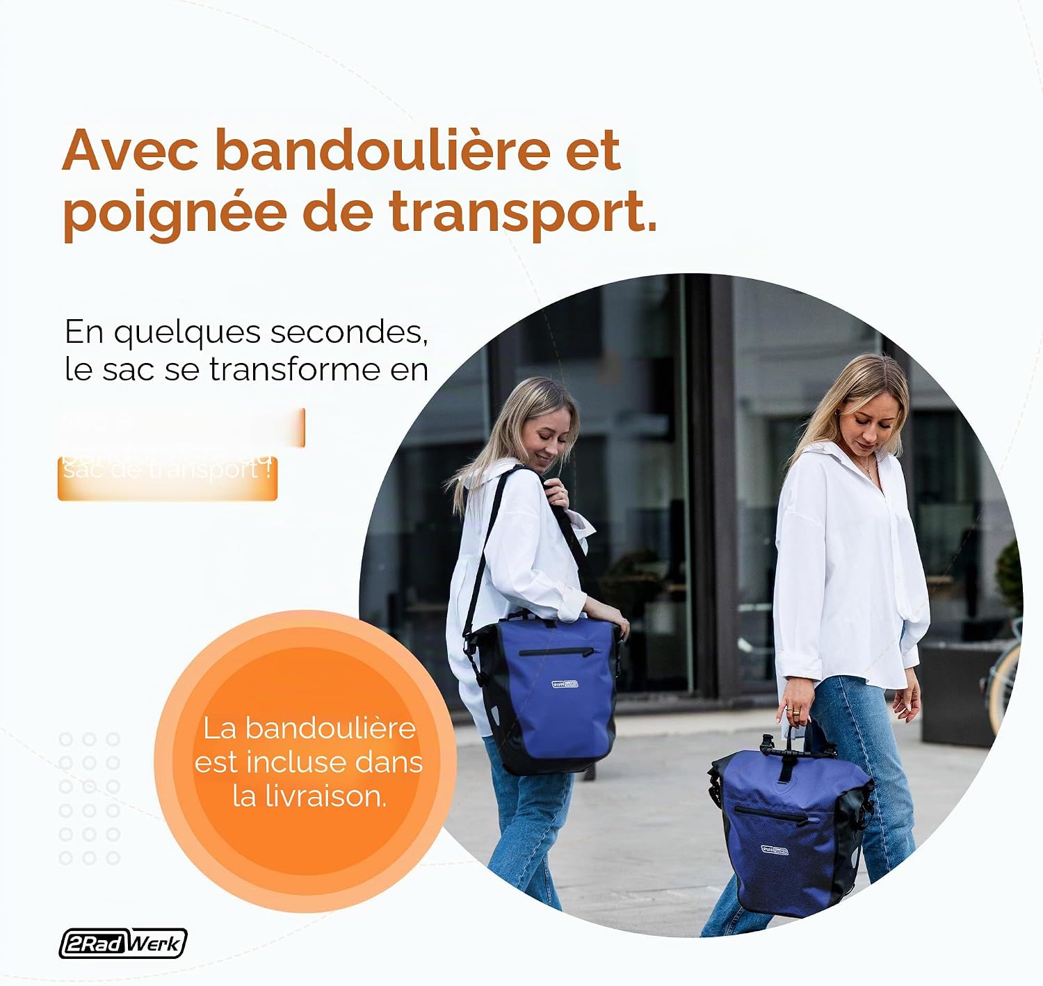 Thumbnail 6 de 2Radwerk Sacoche de vélo: Sacoche imperméable et polyvalente pour porte-bagages