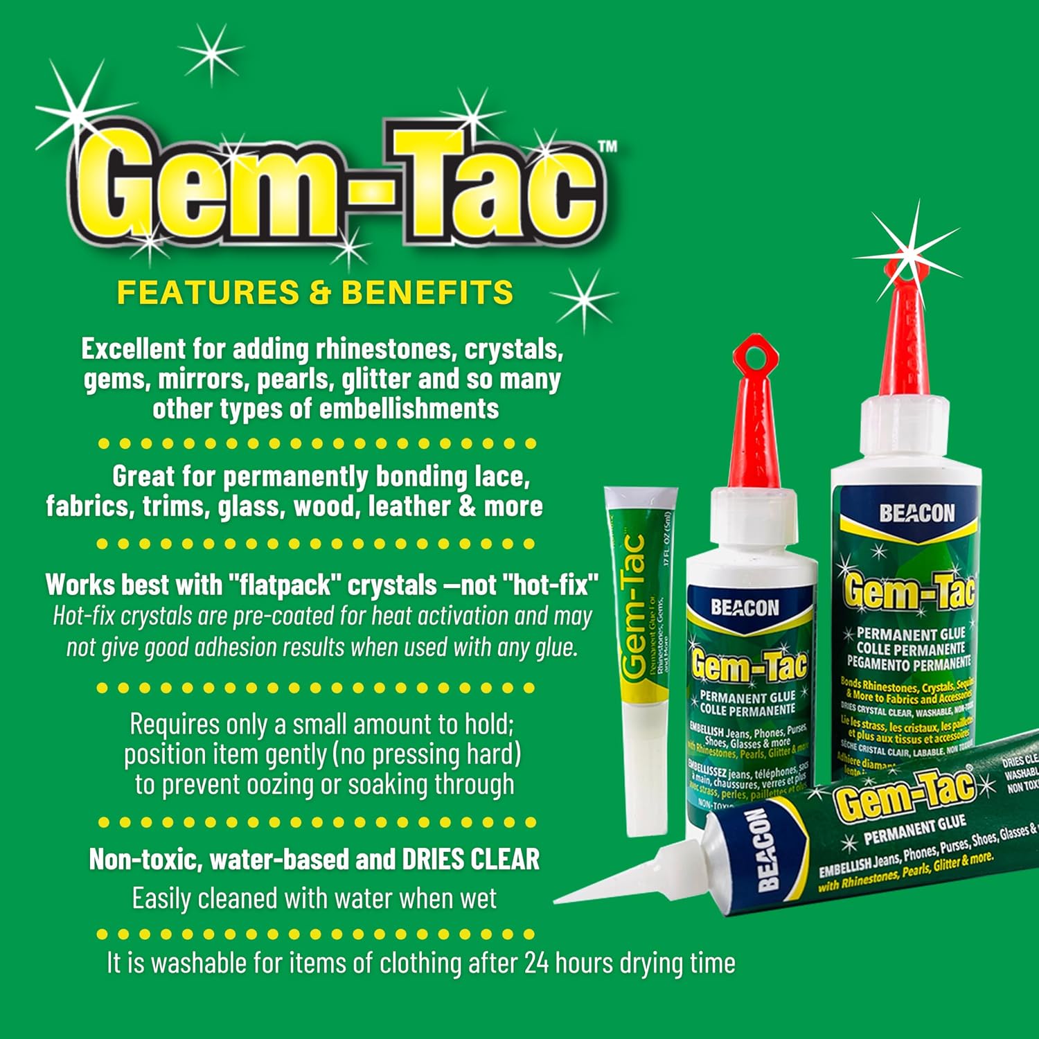 Thumbnail 6 de Beacon GTG-2 Gem Tac 接着剤 60ml 透明・乾燥後も柔軟な布・靴用