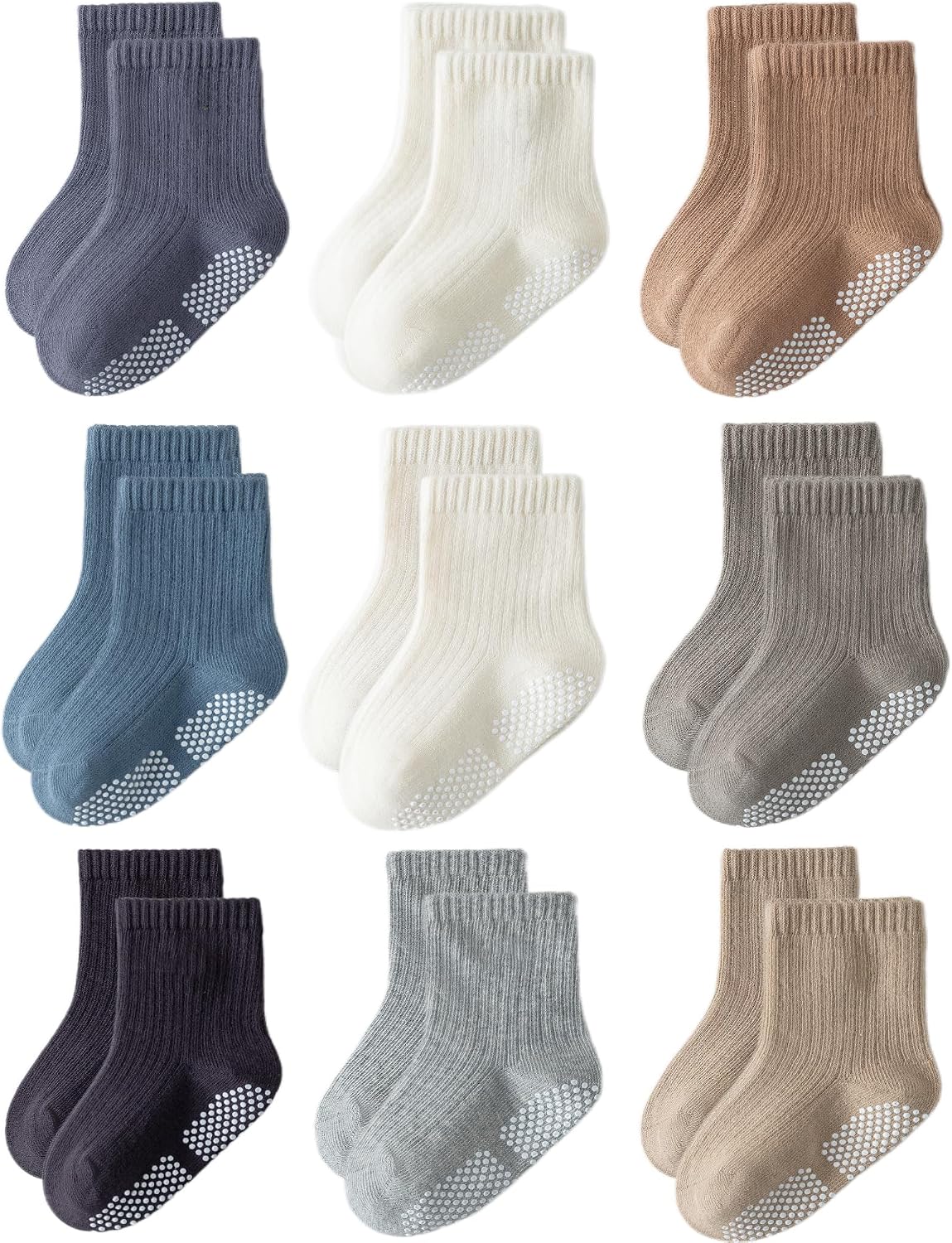 Detalle de EUFANCE Toddler Grip Socks, 9 Pairs
