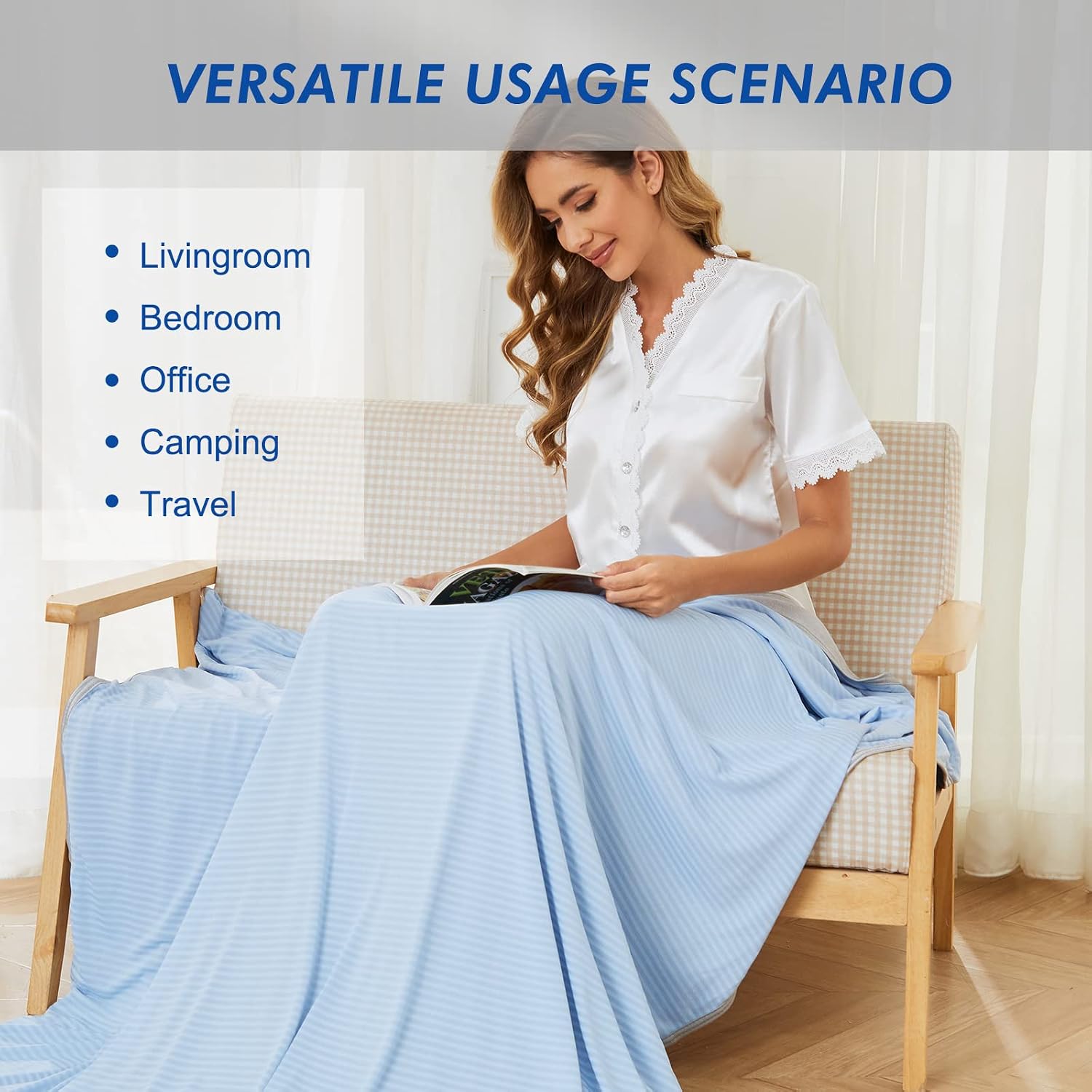 Thumbnail 3 de Sendowtek Cooling Blanket 60 x 80 inch for Hot Sleepers: Dual-Sided Comfort with Cooling and Soft Warmth