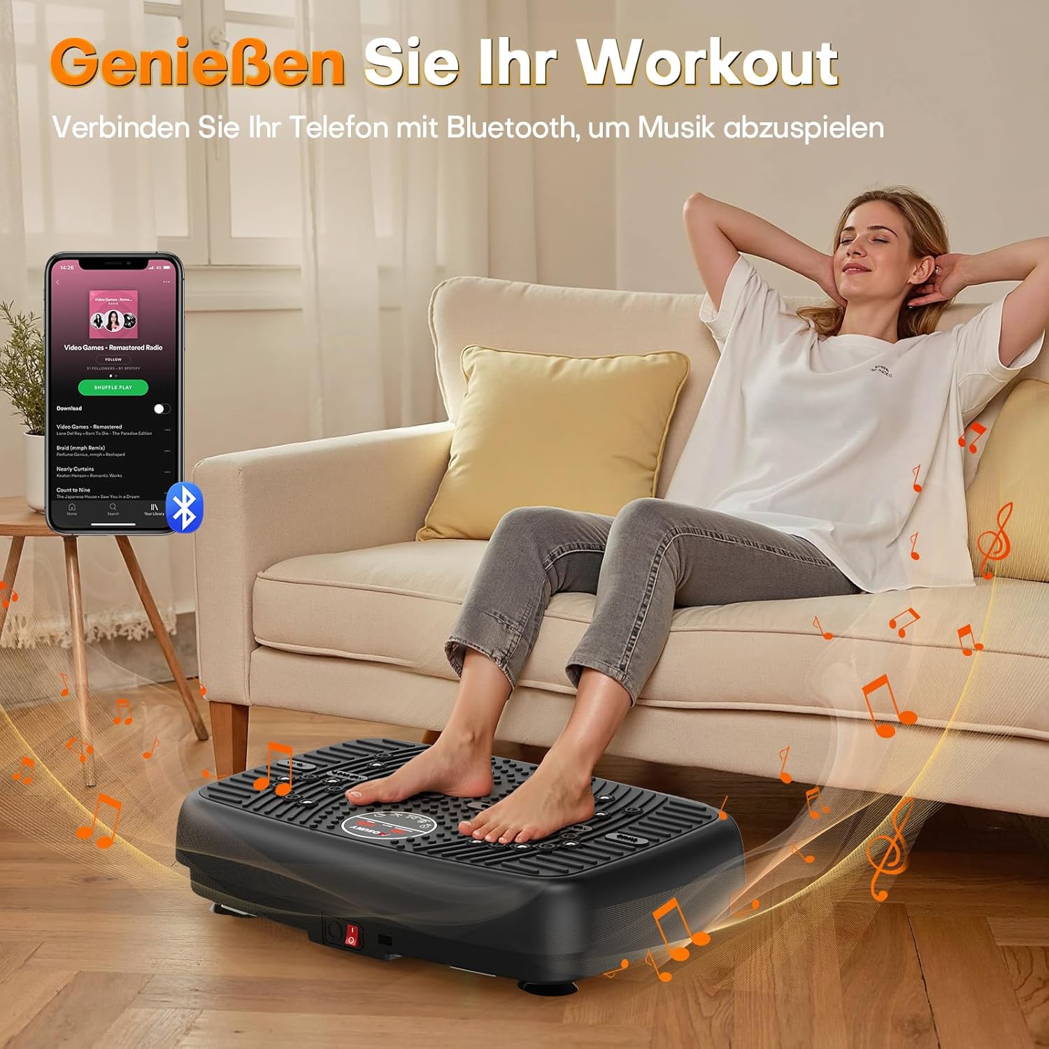 Detalle 2 de MOSUNY Vibrationsplatte 450 LBS für Home Fitness