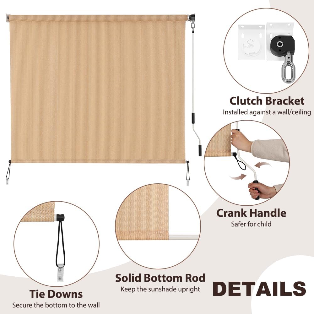 Detalle de SEEYE Outdoor Roller Shade, 8' W x 8' H