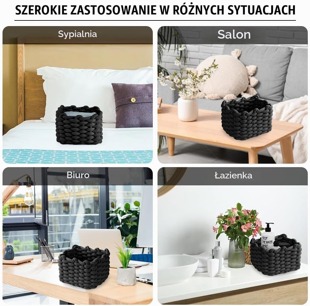 Thumbnail 6 de Aolso 5657581 – 2 tkane kosze z bawełnianej liny do przechowywania