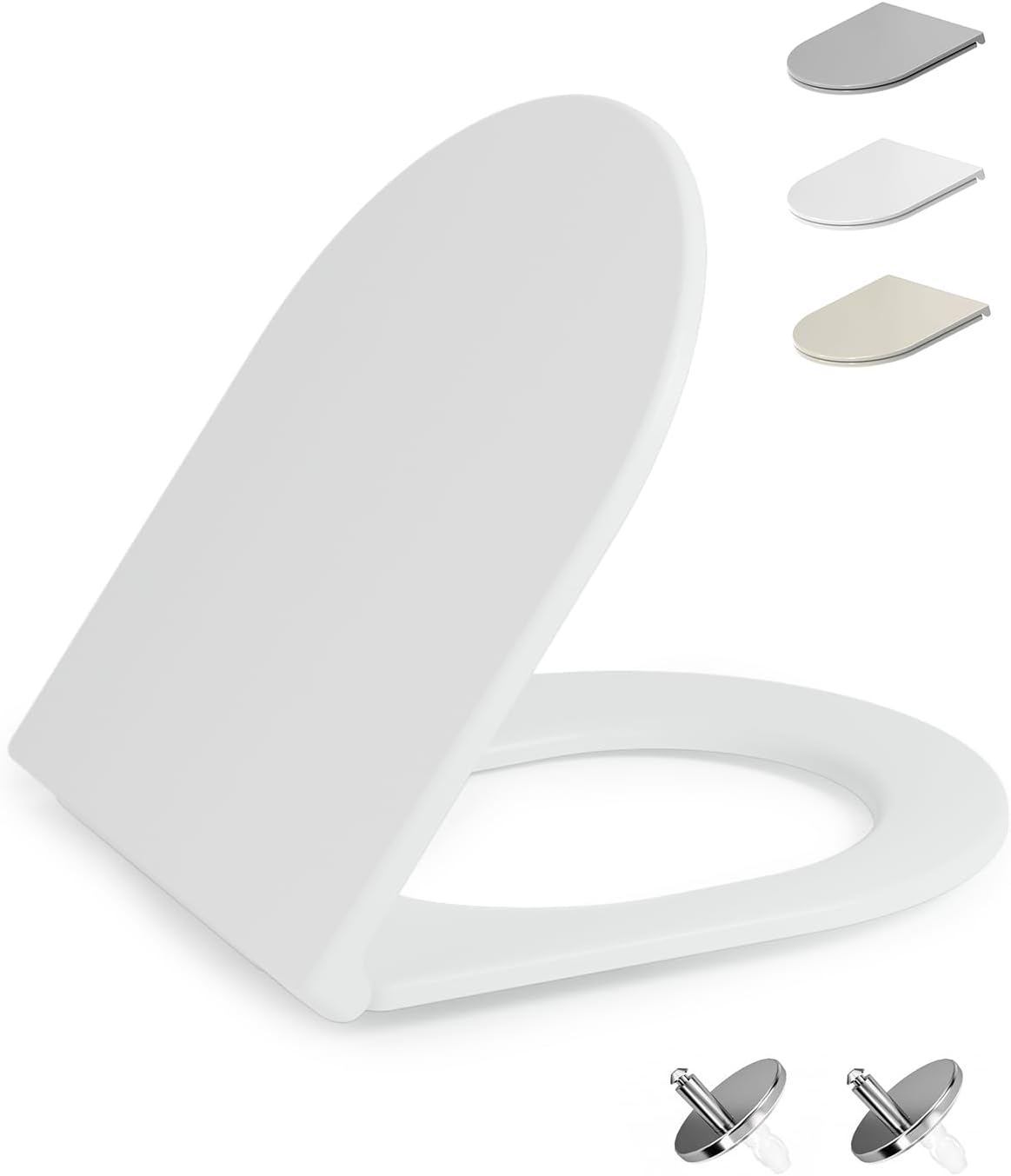 Thumbnail 6 de HySail Toilettendeckel mit Absenkautomatik – robust, hygienisch, farbbeständig (D-Form Lang, Weiß)