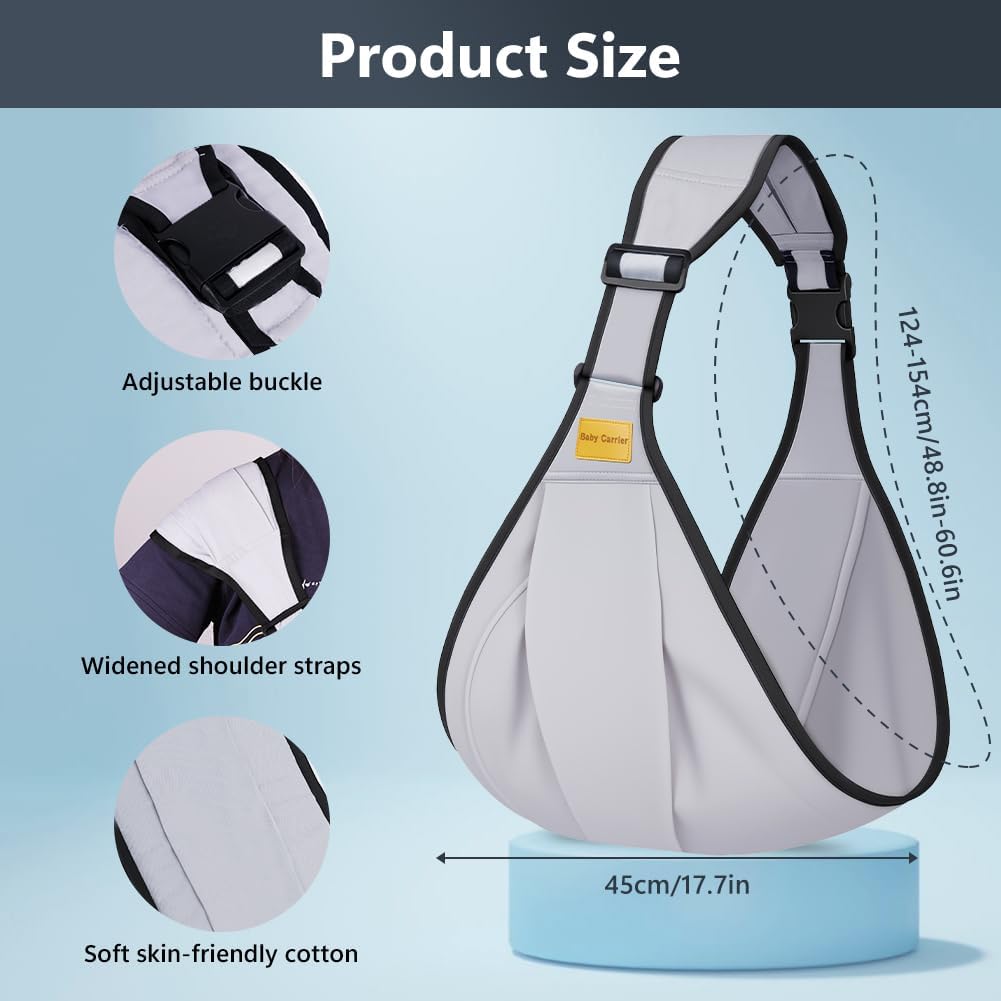 Thumbnail 1 de AOOWU Baby Carrier & Baby Wrap Sling (side toddler carrier) with adjustable shoulder straps