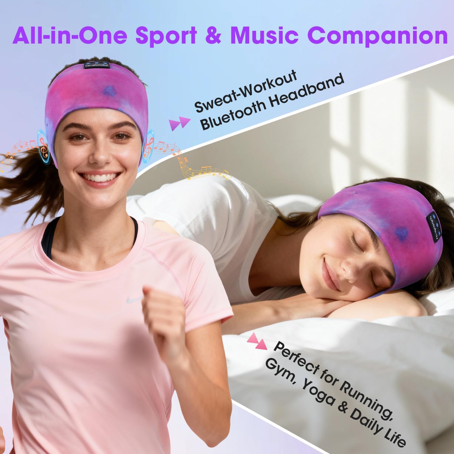 Detalle 2 de LC-dolida Sleep Headphones Bluetooth headband 15H