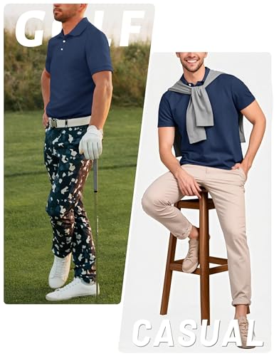Thumbnail 5 de TACVASEN Polo Hombre Manga Corta – Transpirable, secado rápido y ligero (Azul Marino, L)