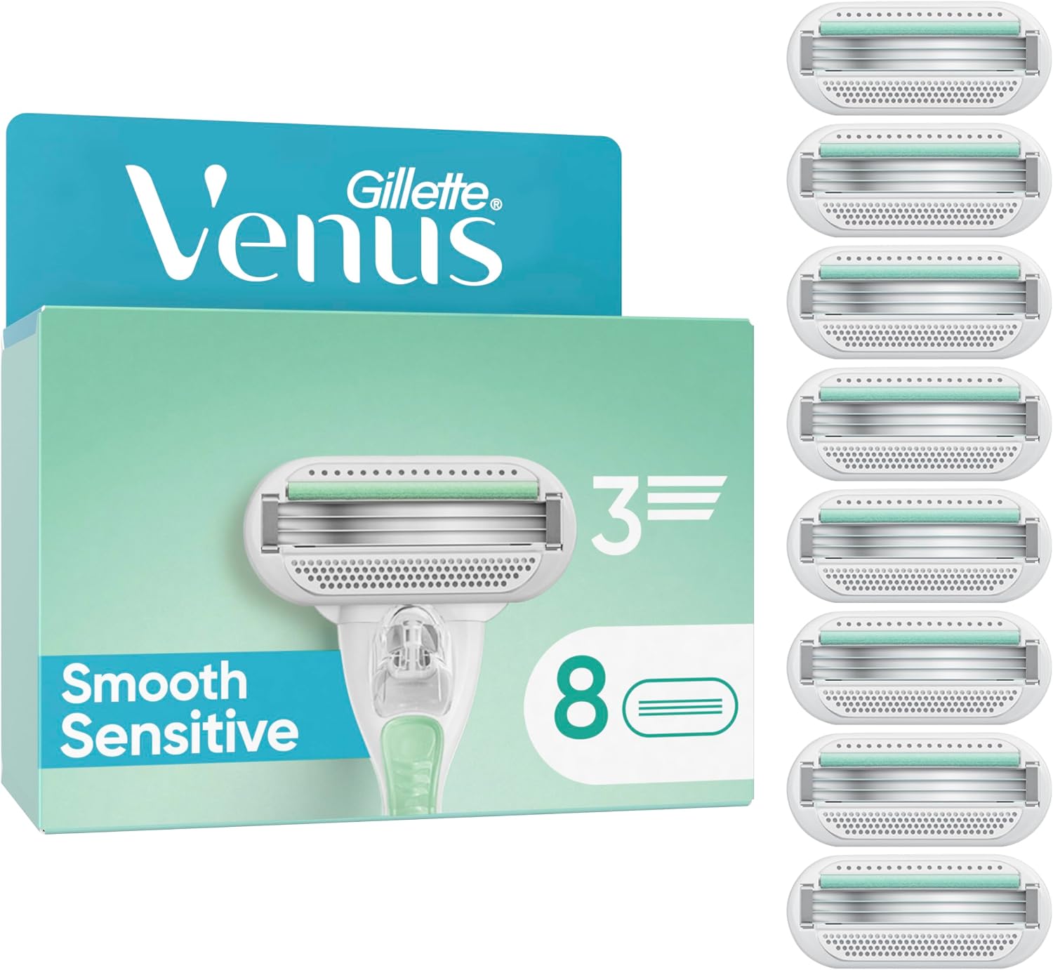 Detalle de Gillette Venus Smooth Sensitive 8 Ersatzklingen