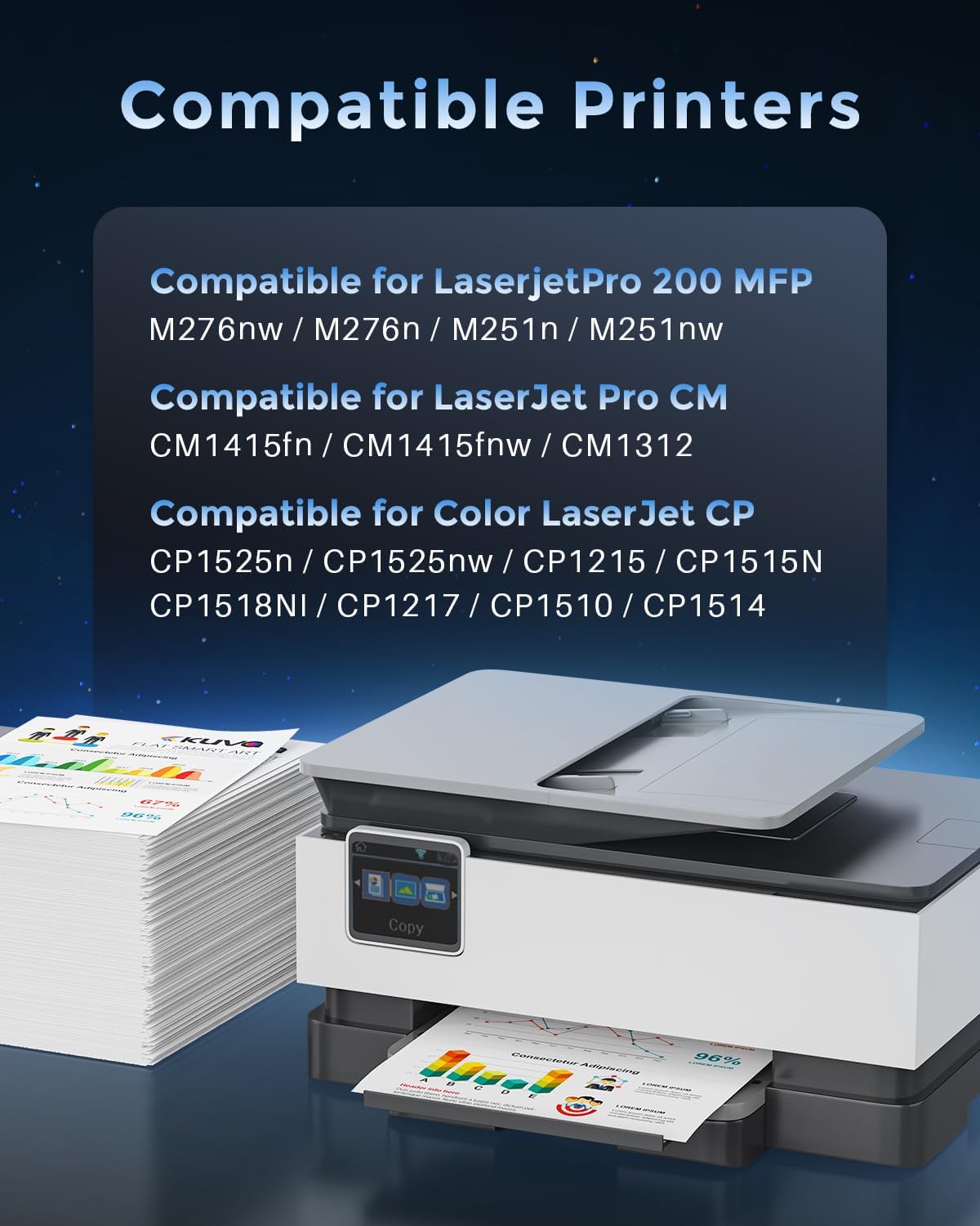 Thumbnail 1 de Kuva 131X – Lot de 4 toners compatibles HP 131X (Noir, Cyan, Magenta, Jaune) pour LaserJet Pro & Color MFP