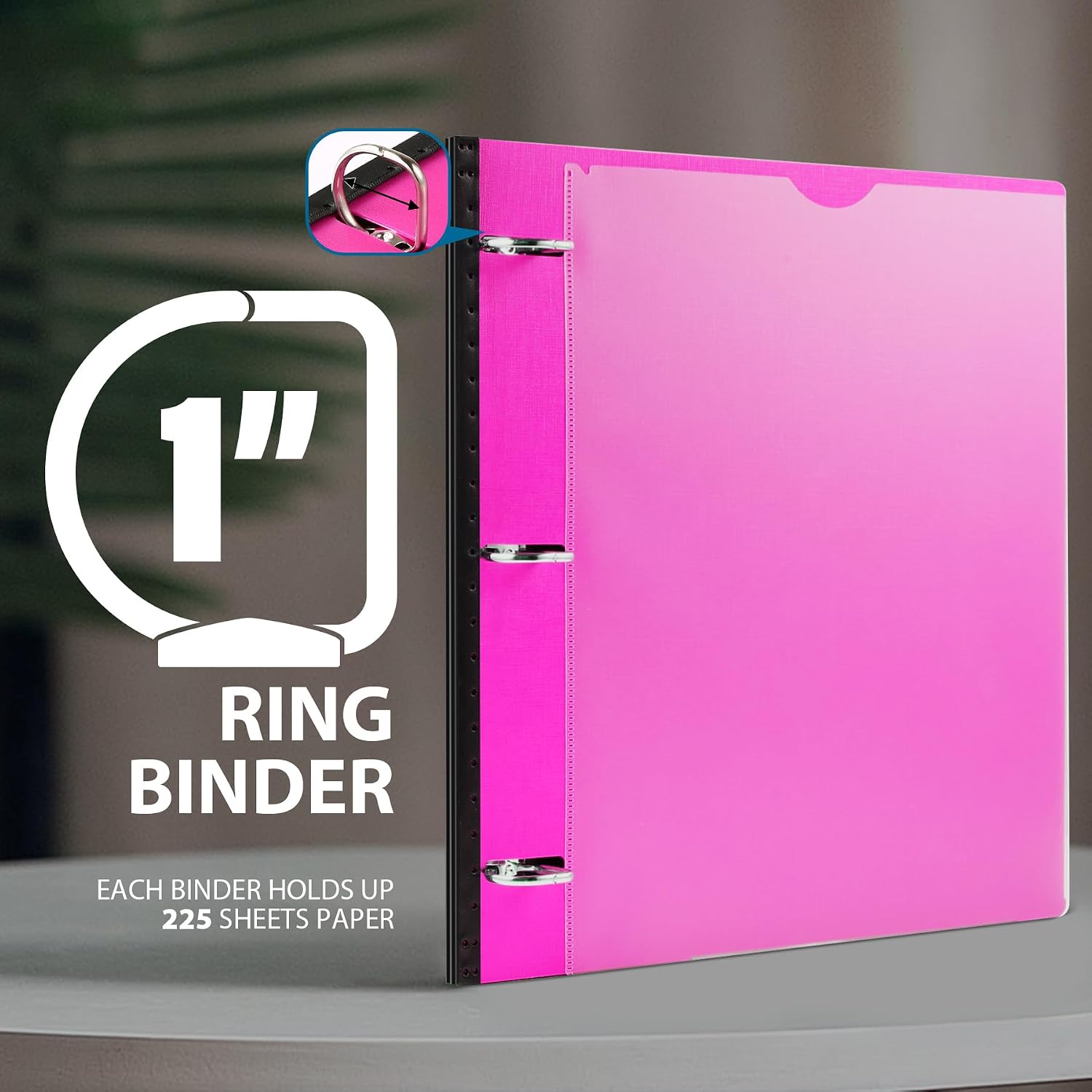 Detalle 1 de WOT I WO-1INCH-4C 4-Pack Telescoping 3-Ring Binders, 1-Inch, 225-Sheet Capacity