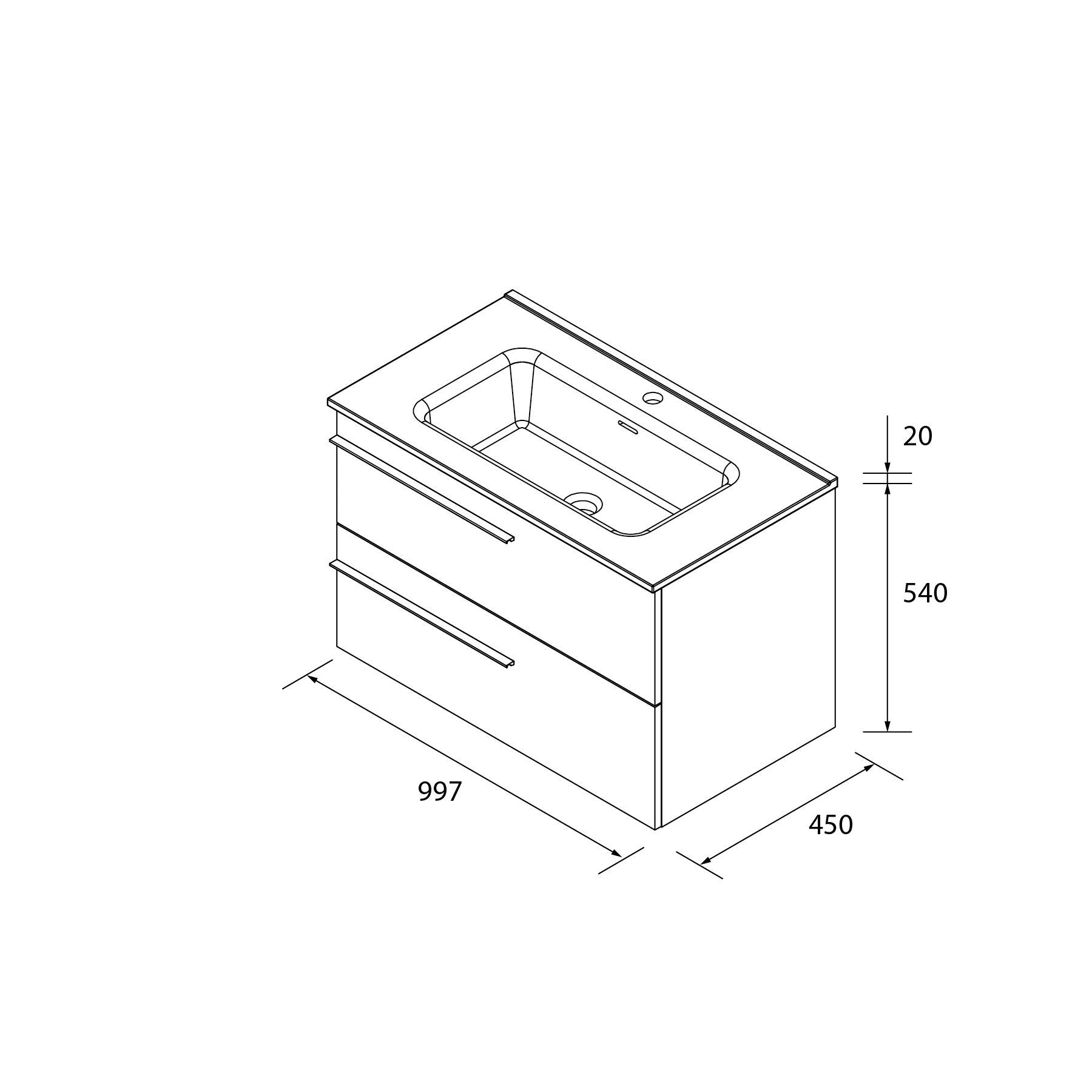 Thumbnail 5 de Salgar Mueble de baño con 2 cajones y lavabo 📚