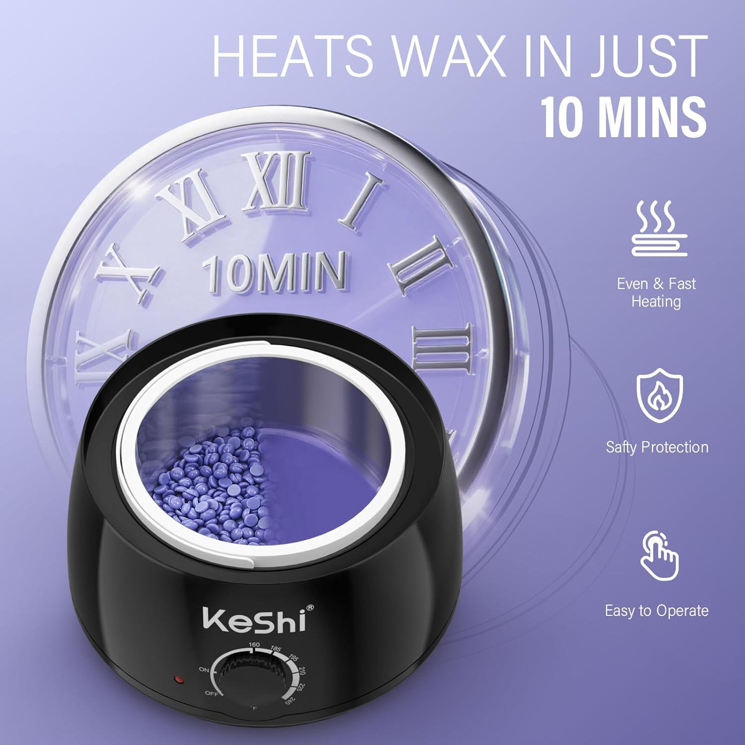 Detalle 2 de KeShi Waxing Kit Painless Hair Removal Wax Warmer 🎀
