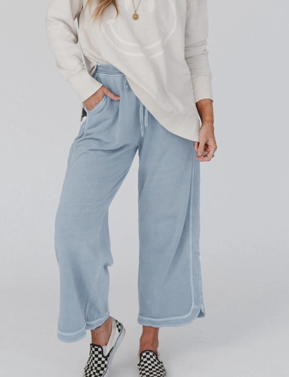 Detalle 2 de Malajisi Women's Casual Wide Leg Pants: High Waist Drawstring Sweatpants