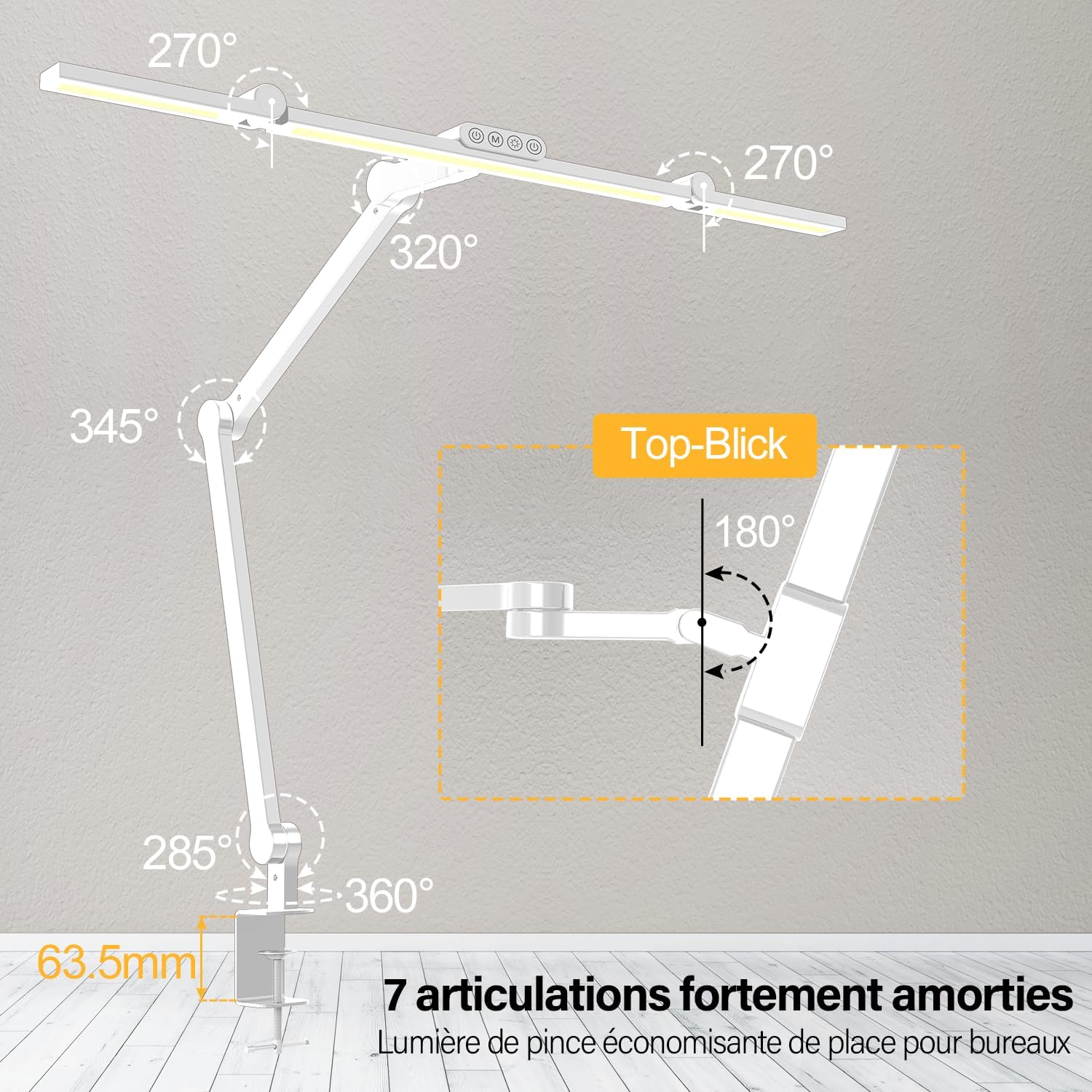 Detalle de 1500 Lumen LED Schreibtischlampe 24W