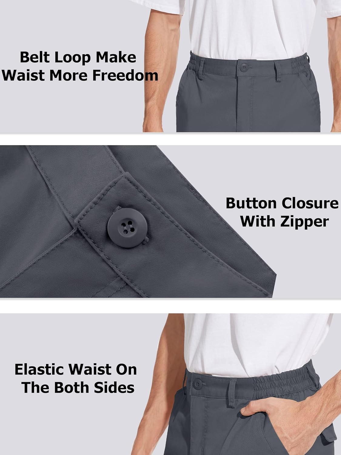 Thumbnail 5 de TACVASEN Men's Cargo Shorts with Elasticated Waist and 7 Pockets