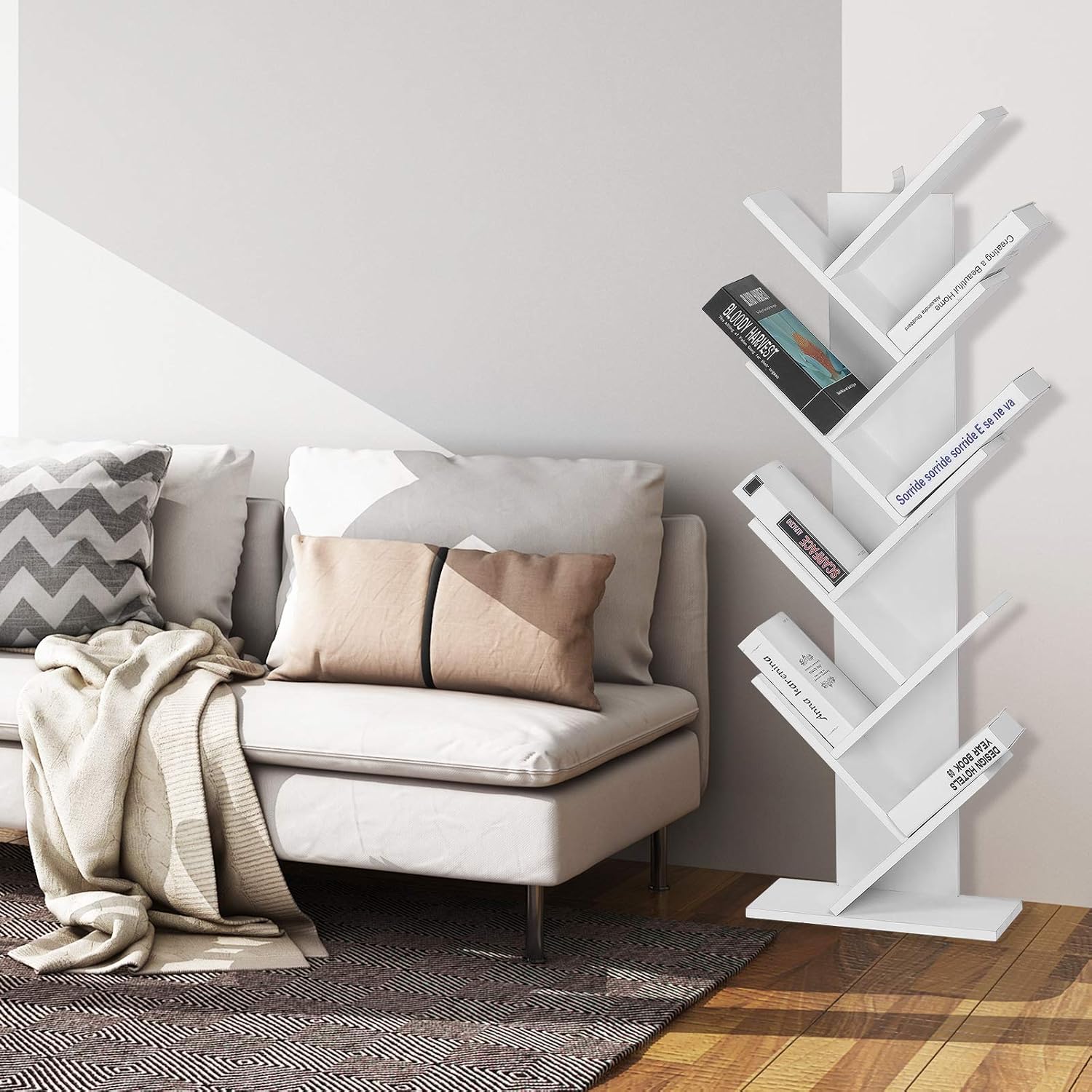 Thumbnail 1 de EUGAD 0011SHG boekenkast met 9 niveaus, wit, 40 x 127 x 20 cm
