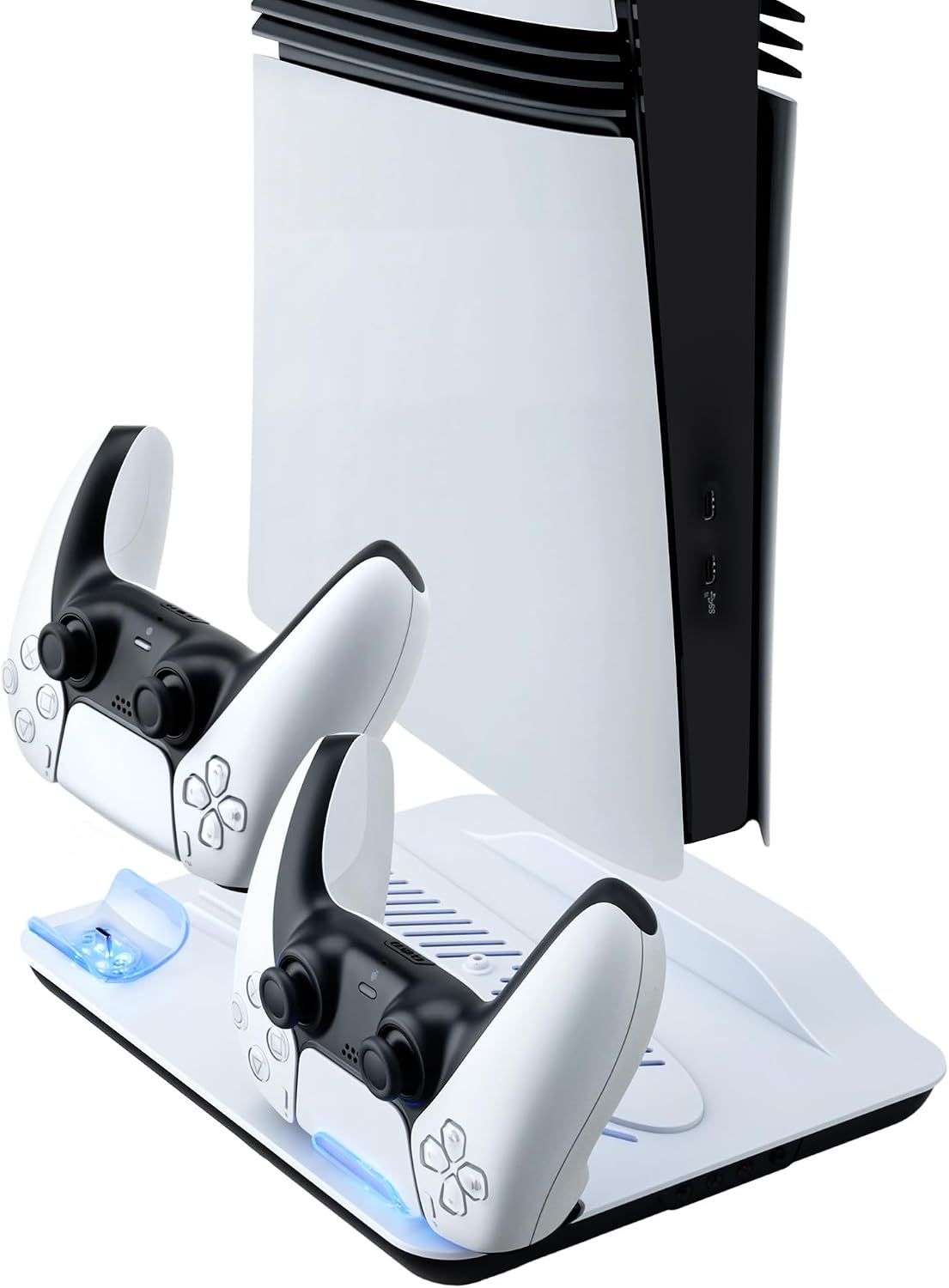 Detalle de Wigearss Supporto verticale di raffreddamento PS5 con doppio caricatore per DualSense (PS5/PS5 Slim/PS5 Pro, Disc e Digital)