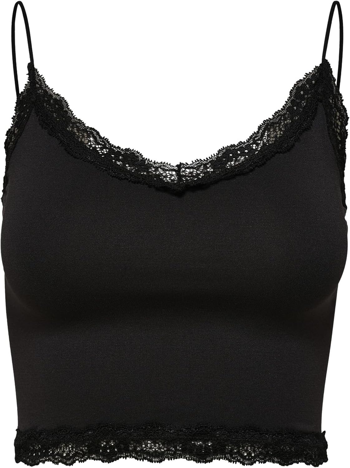 Detalle de ONLY Damen Onlvicky Lace Seamless Cropped Top Noos – 1er Pack