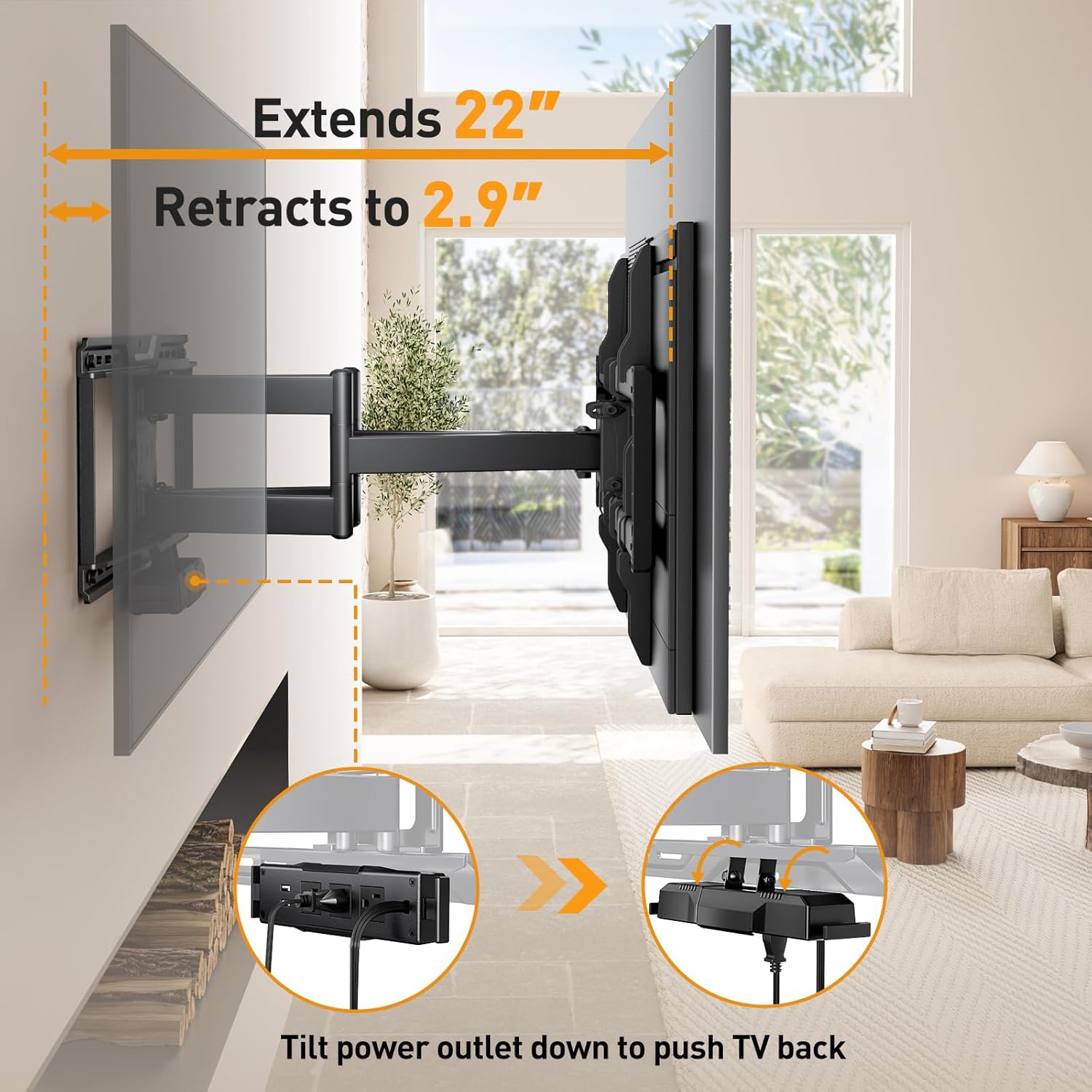 Thumbnail 4 de Perlegear PGLF11 Full Motion TV Mount 42–90 in