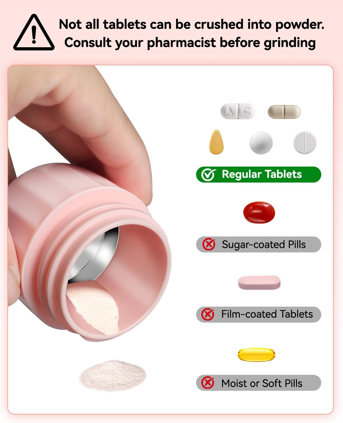 Thumbnail 3 de Cotatoc EK-3104 3-in-1 Pill Crusher with Stainless Steel Grinder and Cutter