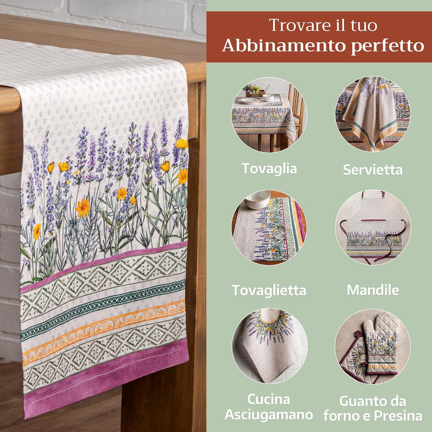 Thumbnail 5 de Maison d'Hermine Tischläufer aus 100 % Baumwolle (50 x 150 cm) – Spring Theme für Küche & Esszimmer