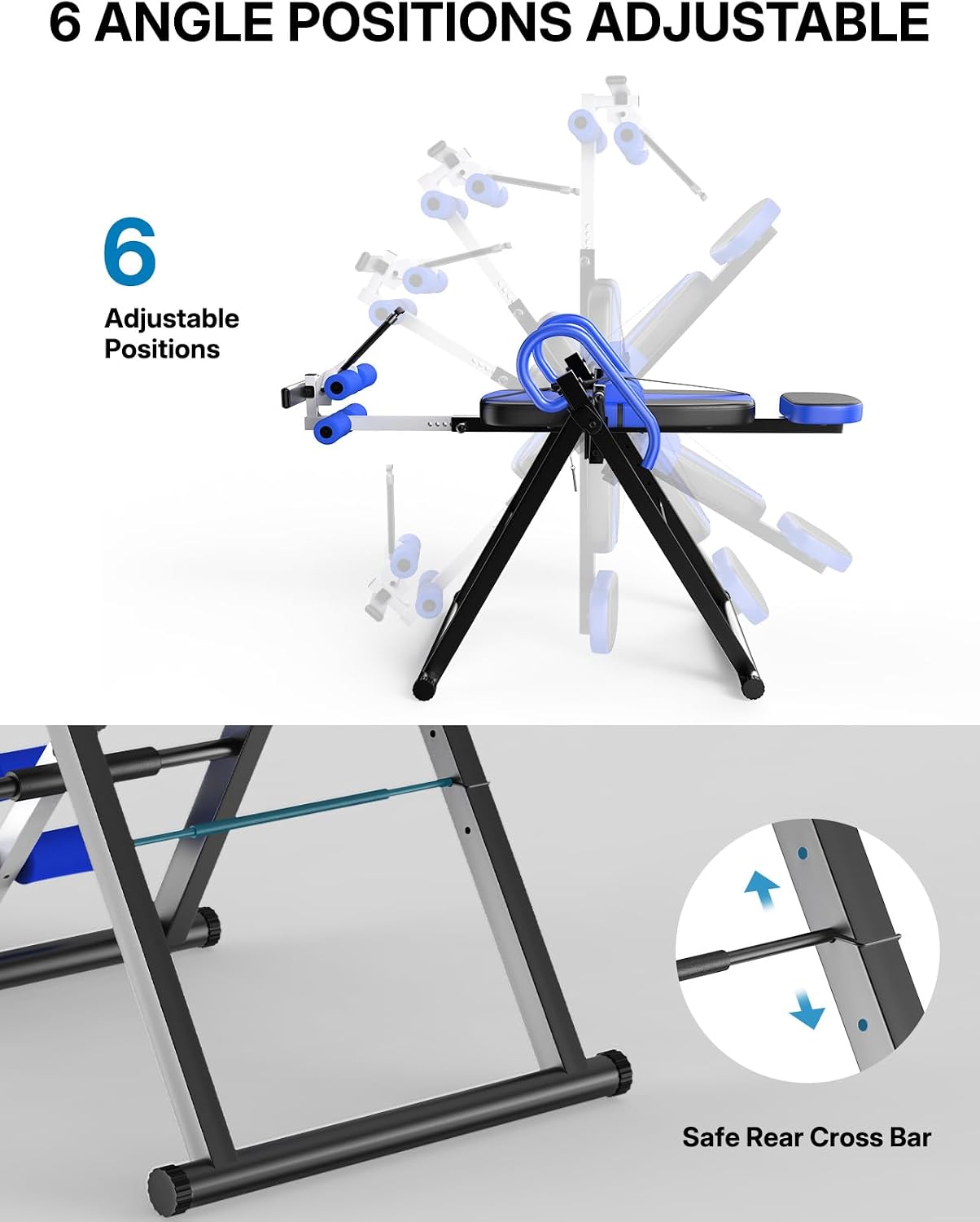 Detalle 2 de YOLEO Inversion Table for Back Stretching with Adjustable Lumbar Support