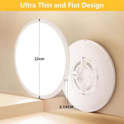 Detalle 2 de OUILA Plafón LED Techo Redondo Ø22 cm – Luz blanca 4000K, 1600 lm, IP44