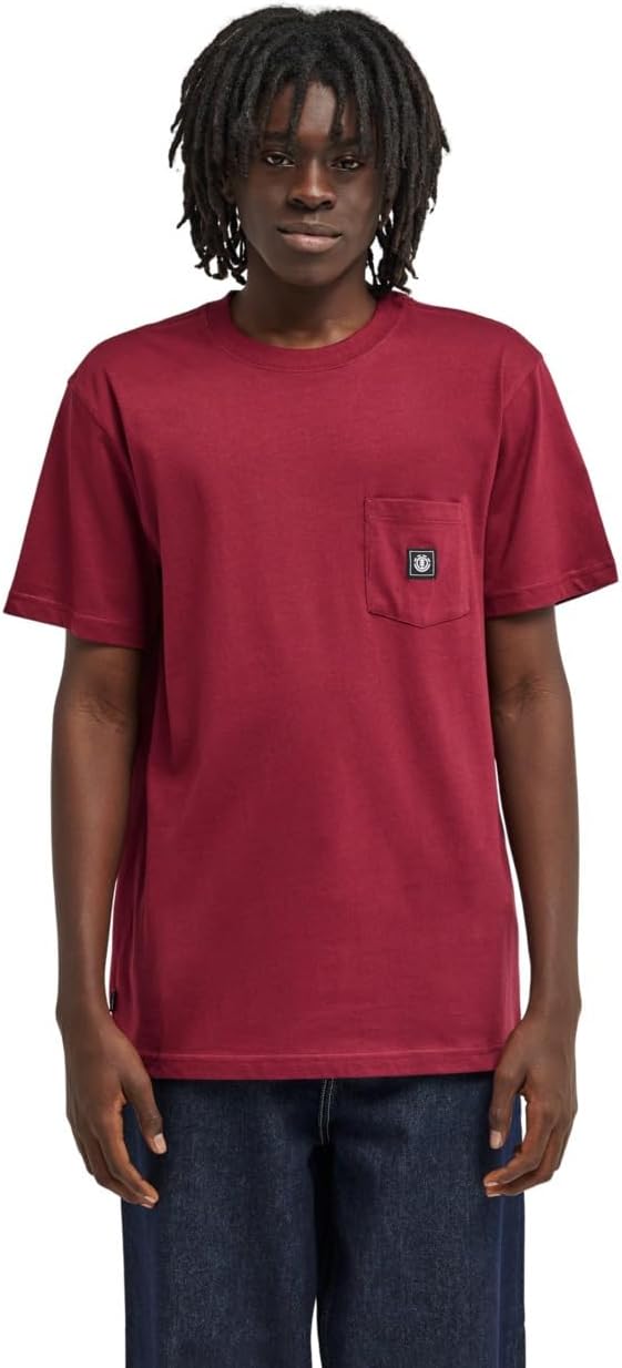 Detalle de Element Icon Label Pocket SS T-Shirt Uomo – Cotone biologico e stile essenziale