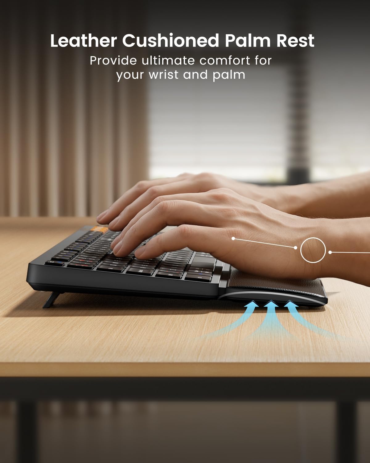 Thumbnail 1 de ProtoArc KM60 Bluetooth Wireless Keyboard and Mouse (QWERTY UK) with wrist rest, rechargeable, dual 2.4GHz + Bluetooth, black