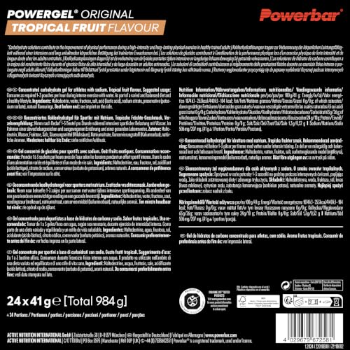 Detalle de Powerbar PowerGel Tropical Fruit (24x41g) – Energie gel für Ausdauer- und Kraftsport