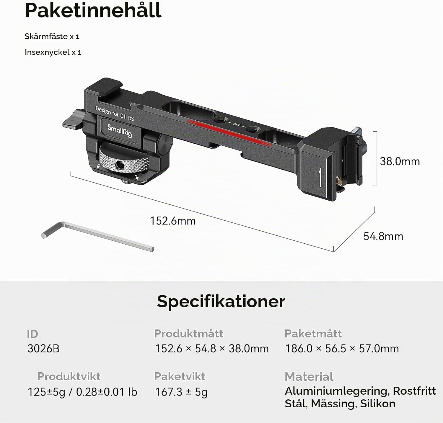 Thumbnail 6 de SMALLRIG 3026B monitorfäste för DJI RS med NATO-klämma och dubbla tillbehörsskor
