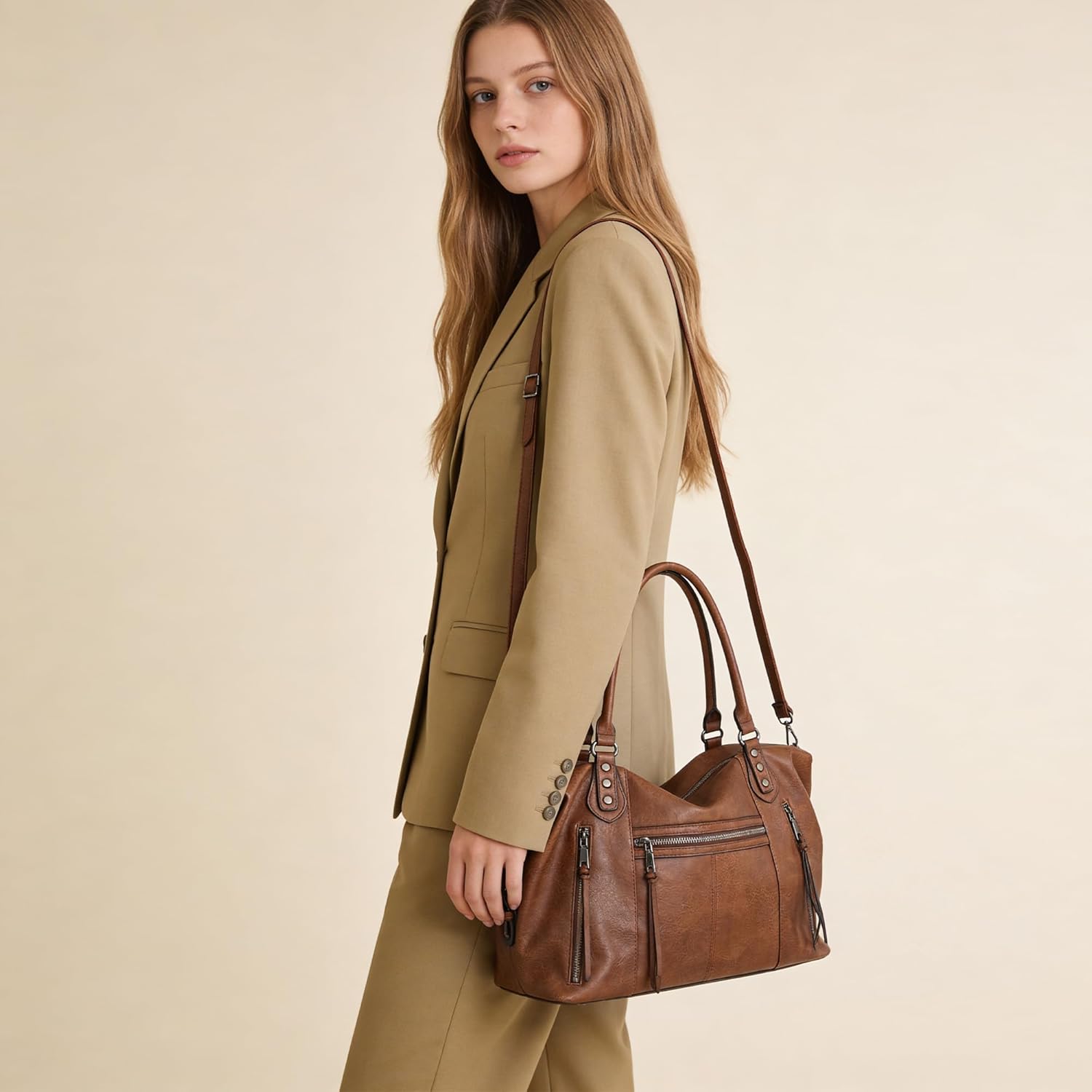 Thumbnail 1 de TANTOMI Damenhandtasche Mittelgroße Umhängetasche & Crossbody-Tasche mit verstellbarem Schulterriemen