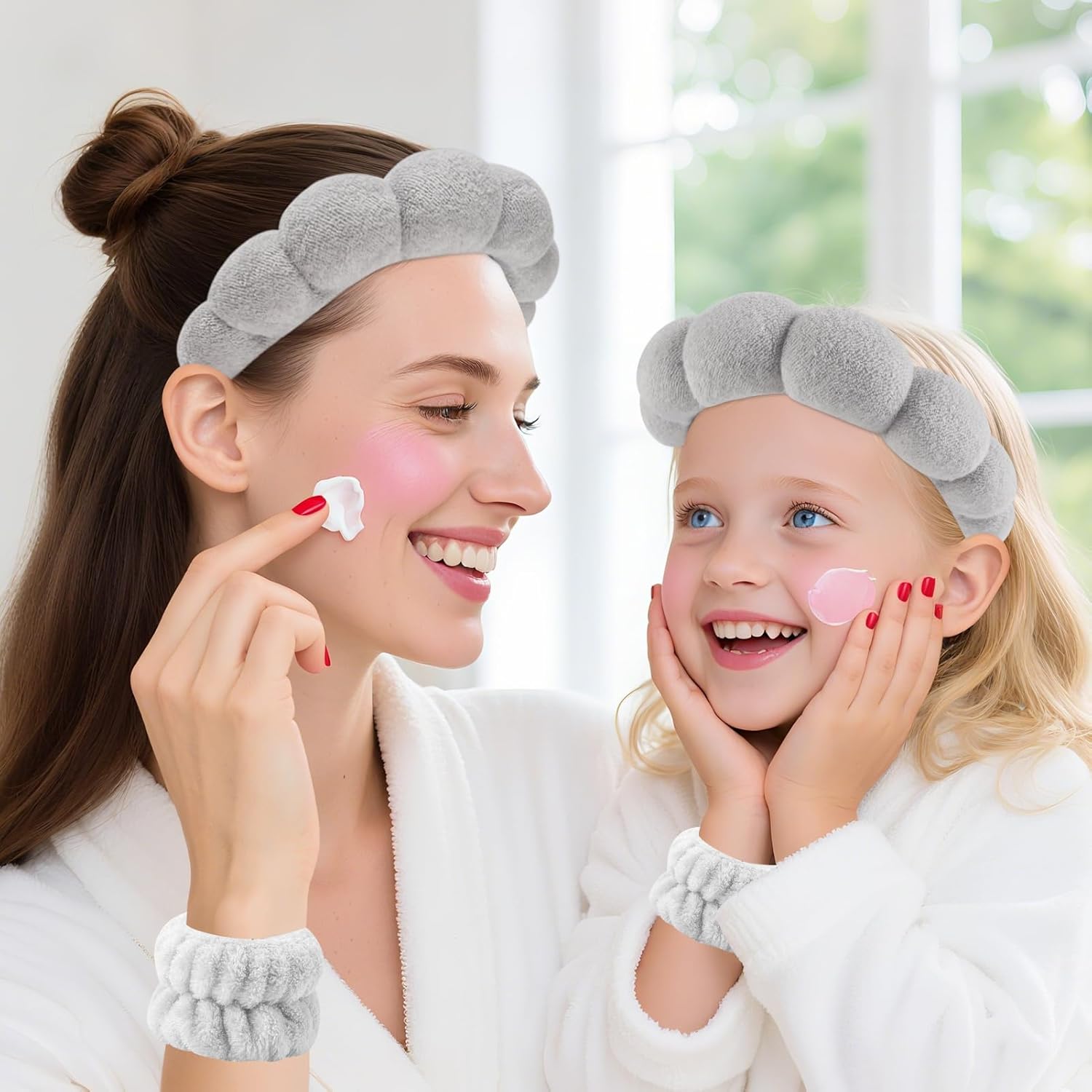Thumbnail 6 de Zkptops Spa Headband for Washing Face and Wristband Set (Grey-2)