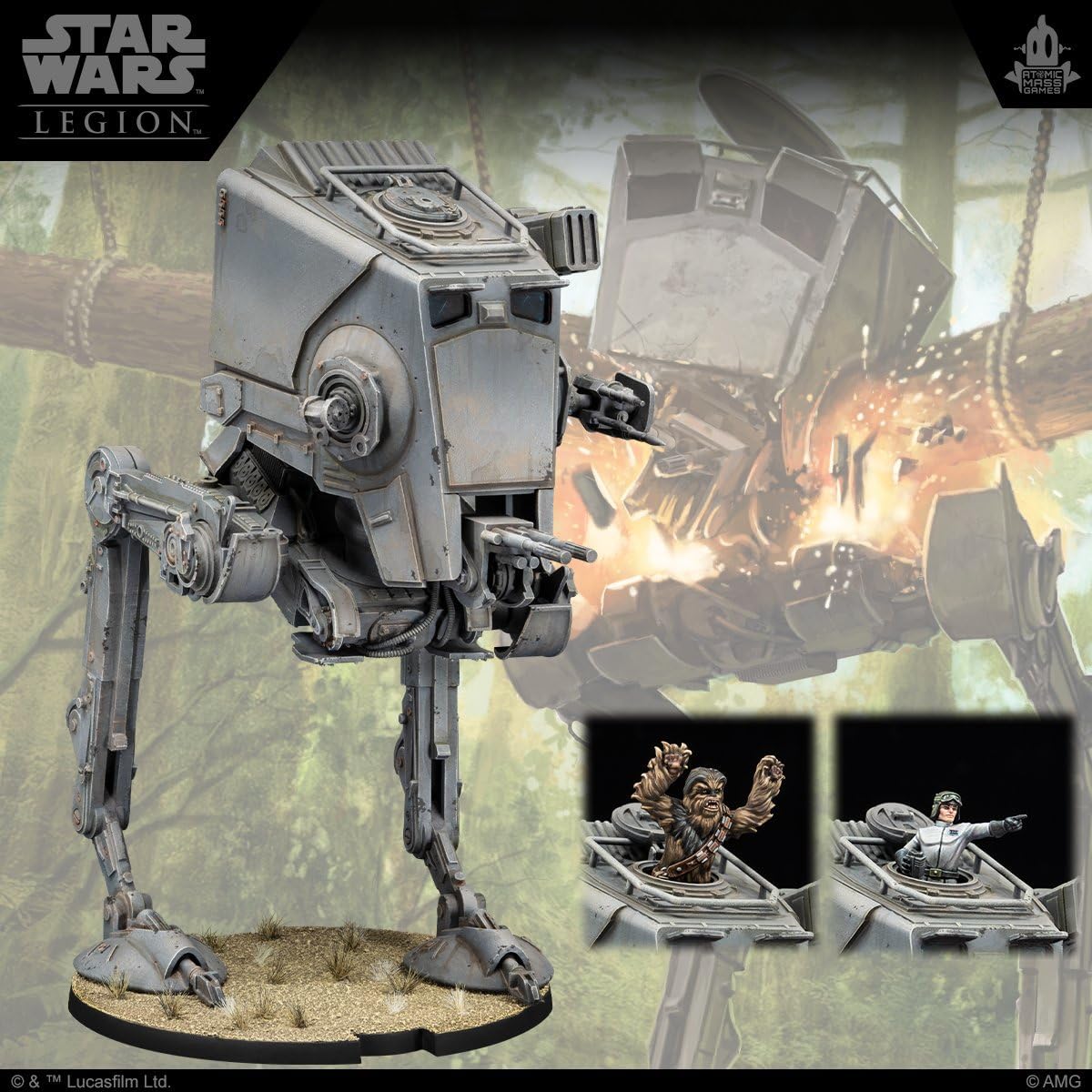 Thumbnail 4 de Star Wars: Legion AT-ST Walker Unit Expansion - Enhanced Firepower by Atomic Mass Games