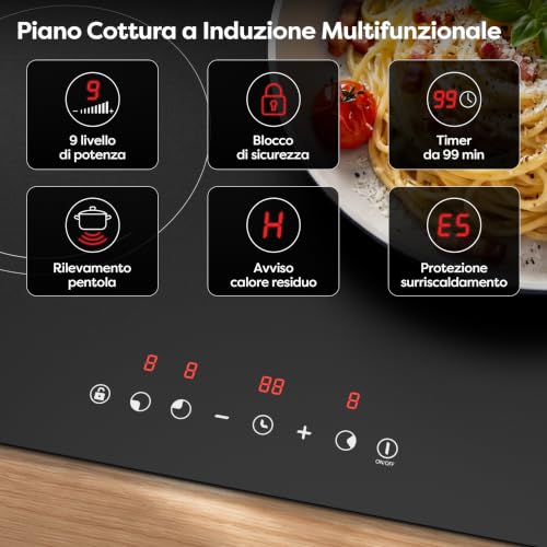 Detalle 1 de CIARRA CABBIH3-E piano cottura a induzione da incasso, 3 zone, 60 cm
